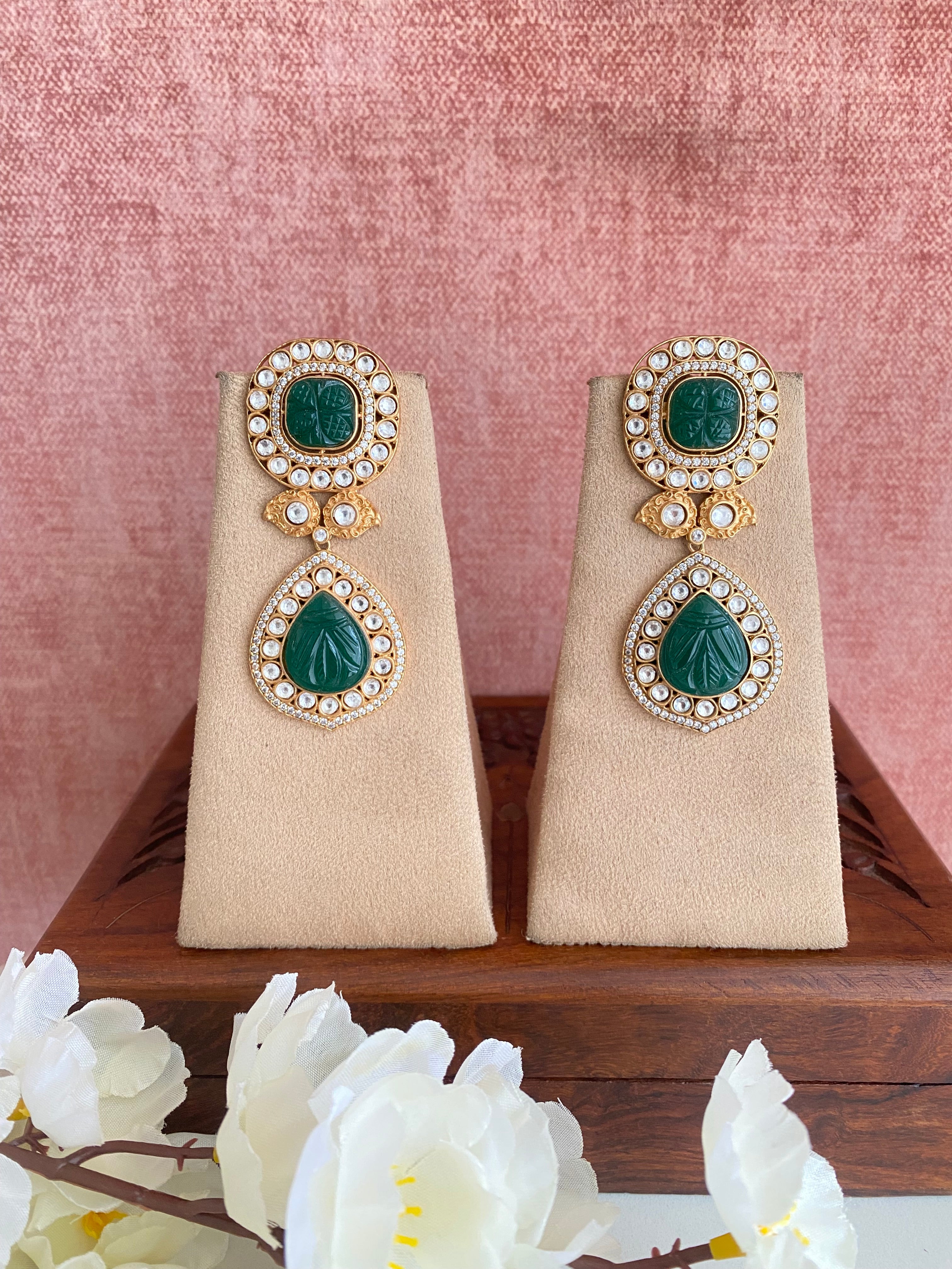 Moissanite Green Earrings