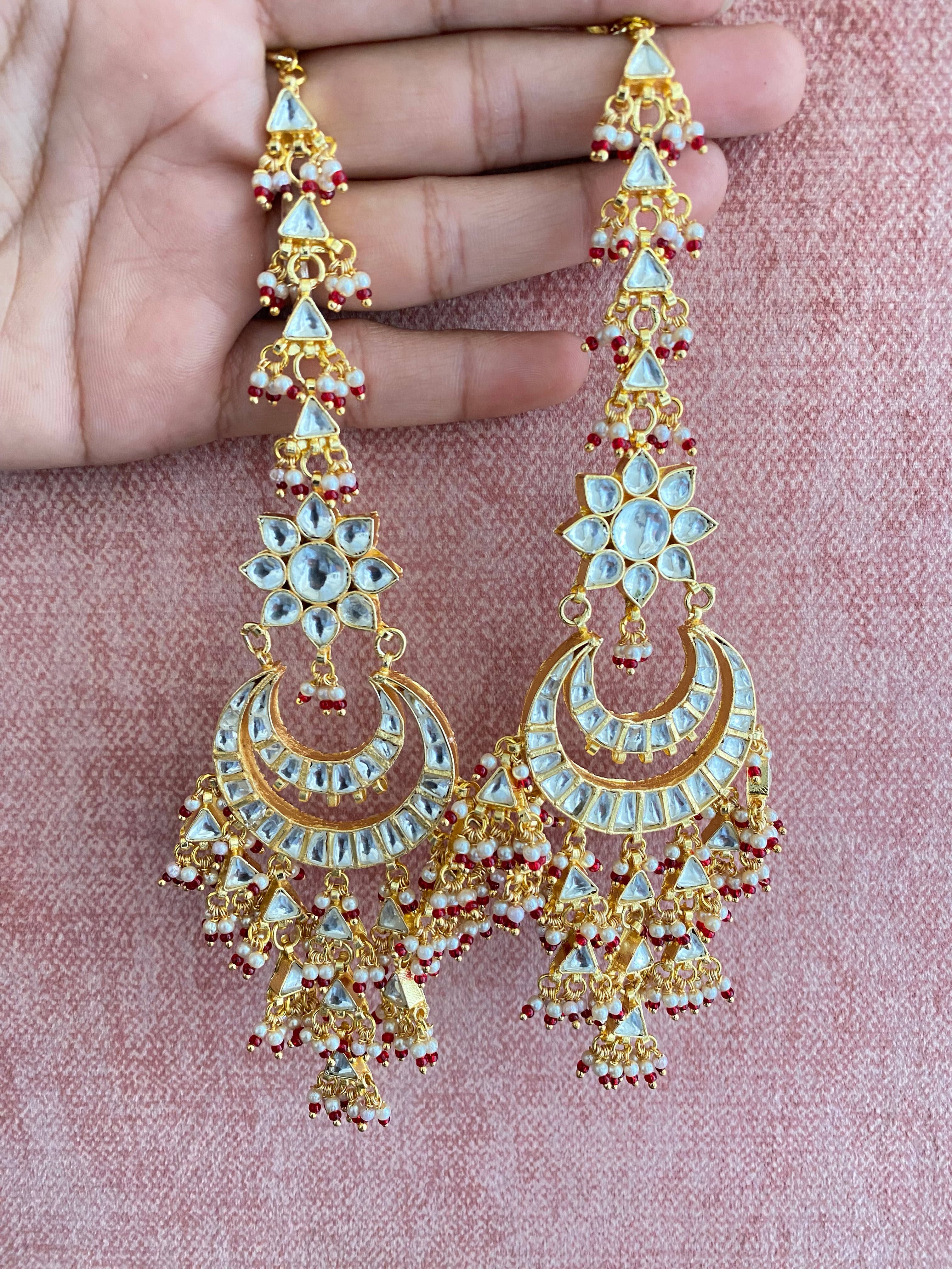 Gold plated Kundan Chandbali Earring