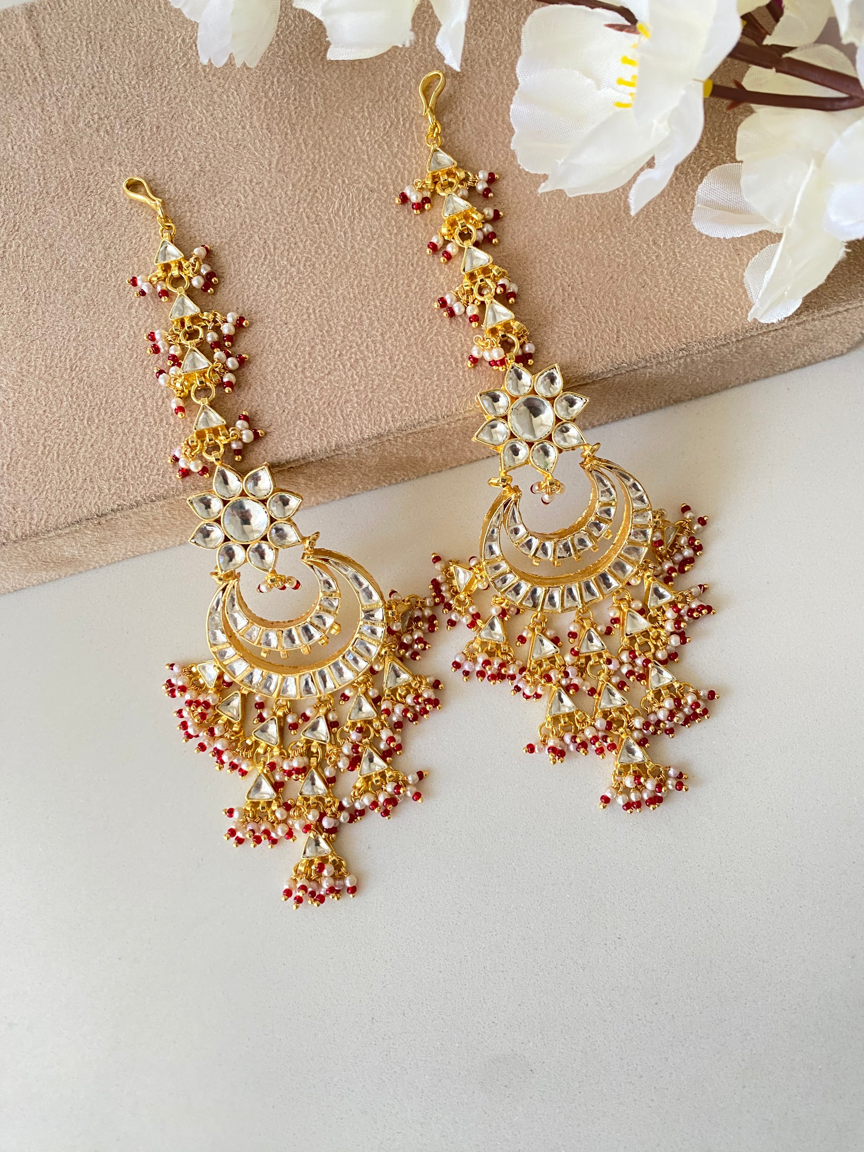 Gold plated Kundan Chandbali Earring
