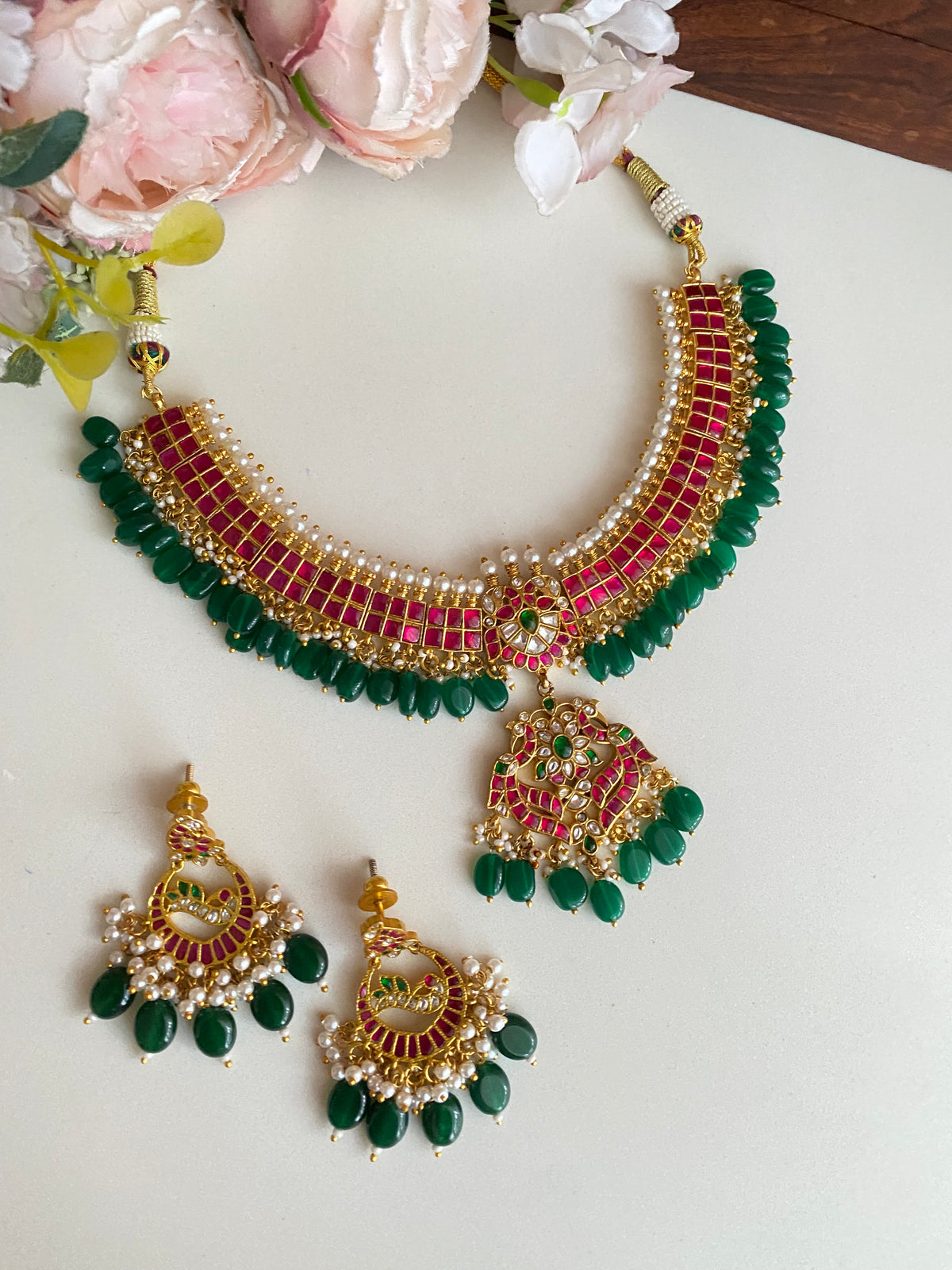 Gold plated Kundan Necklace Set
