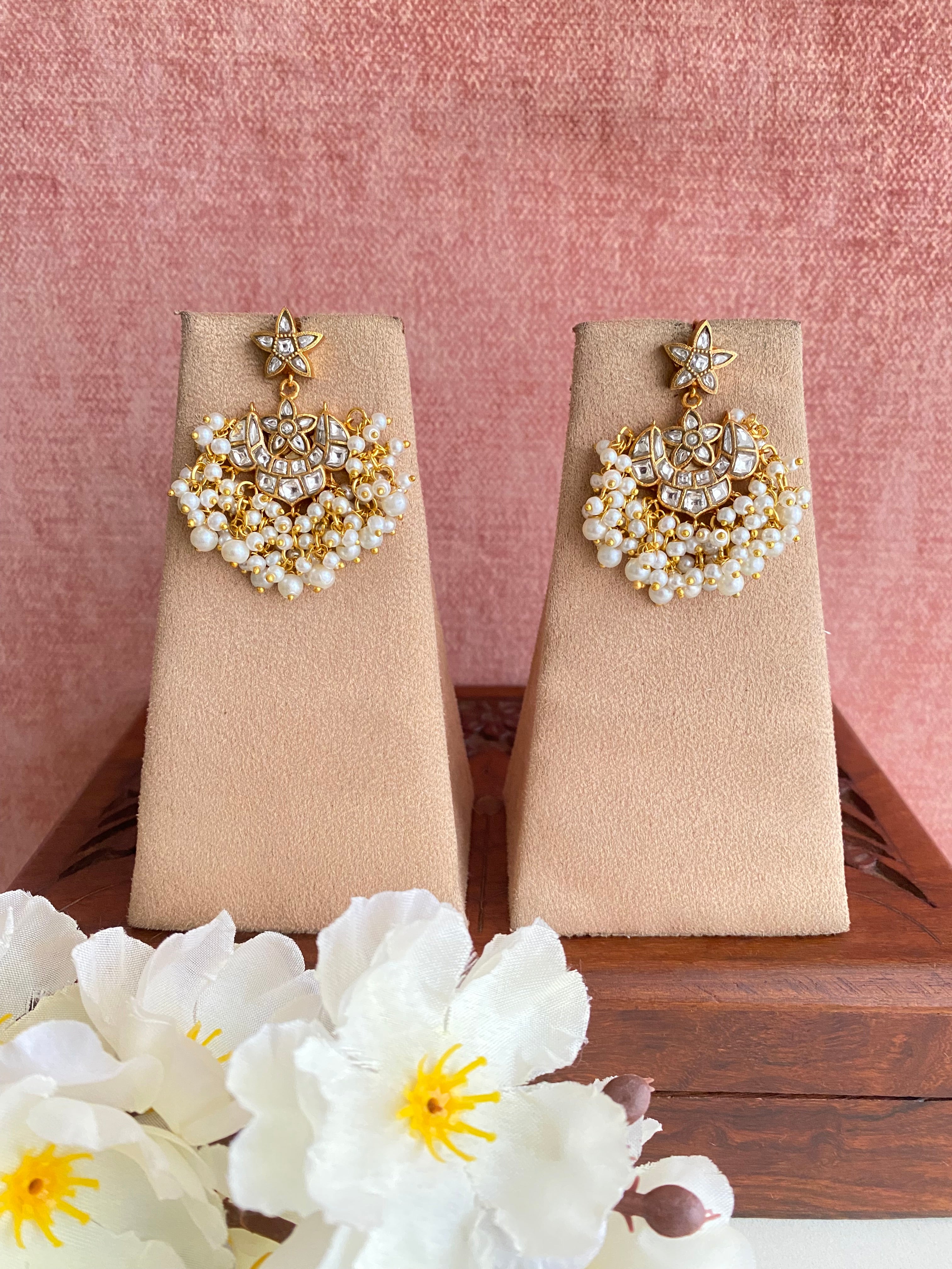 Gold Plated Kundan Chandbali