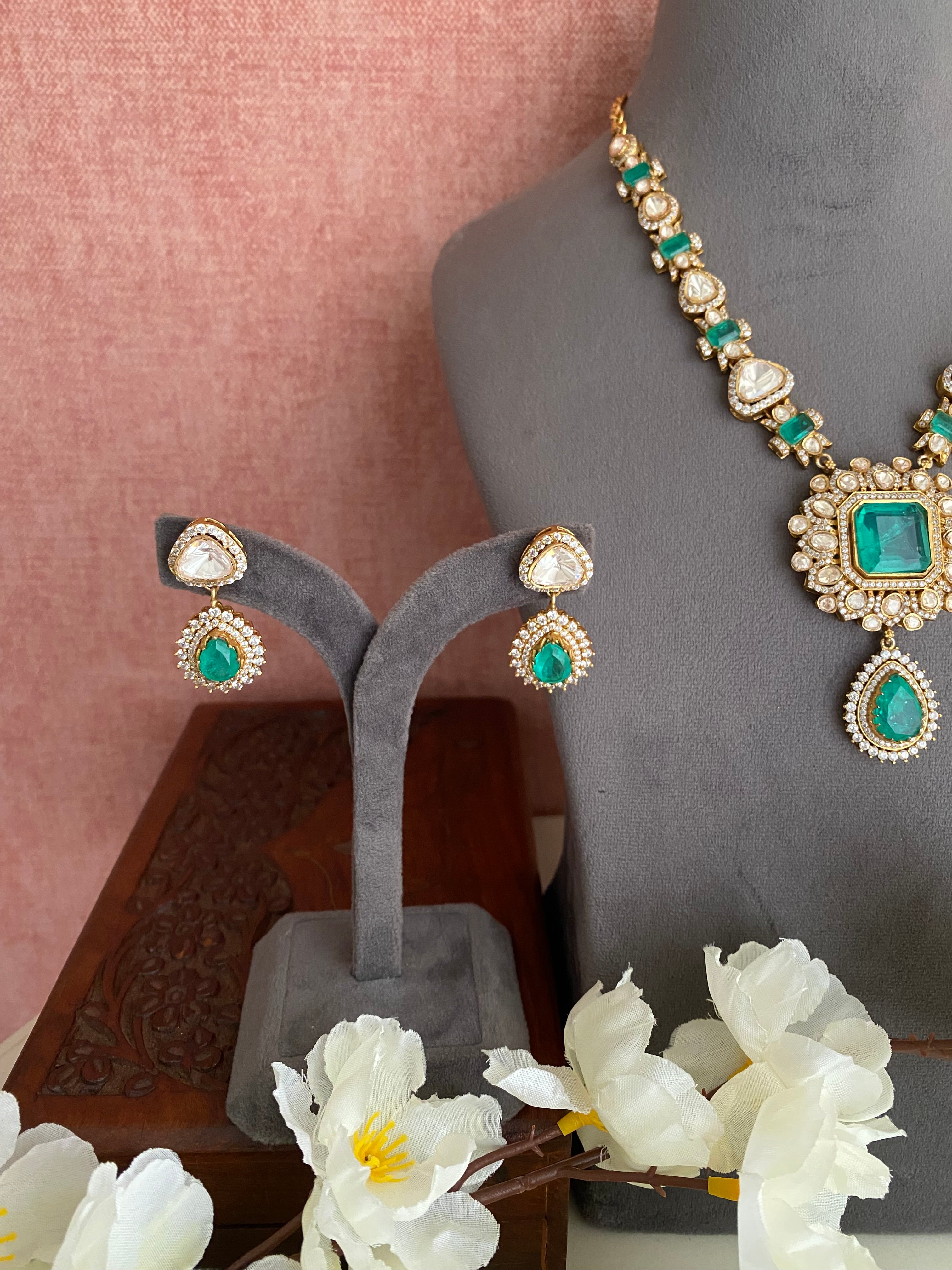 Moissanite Long necklace set