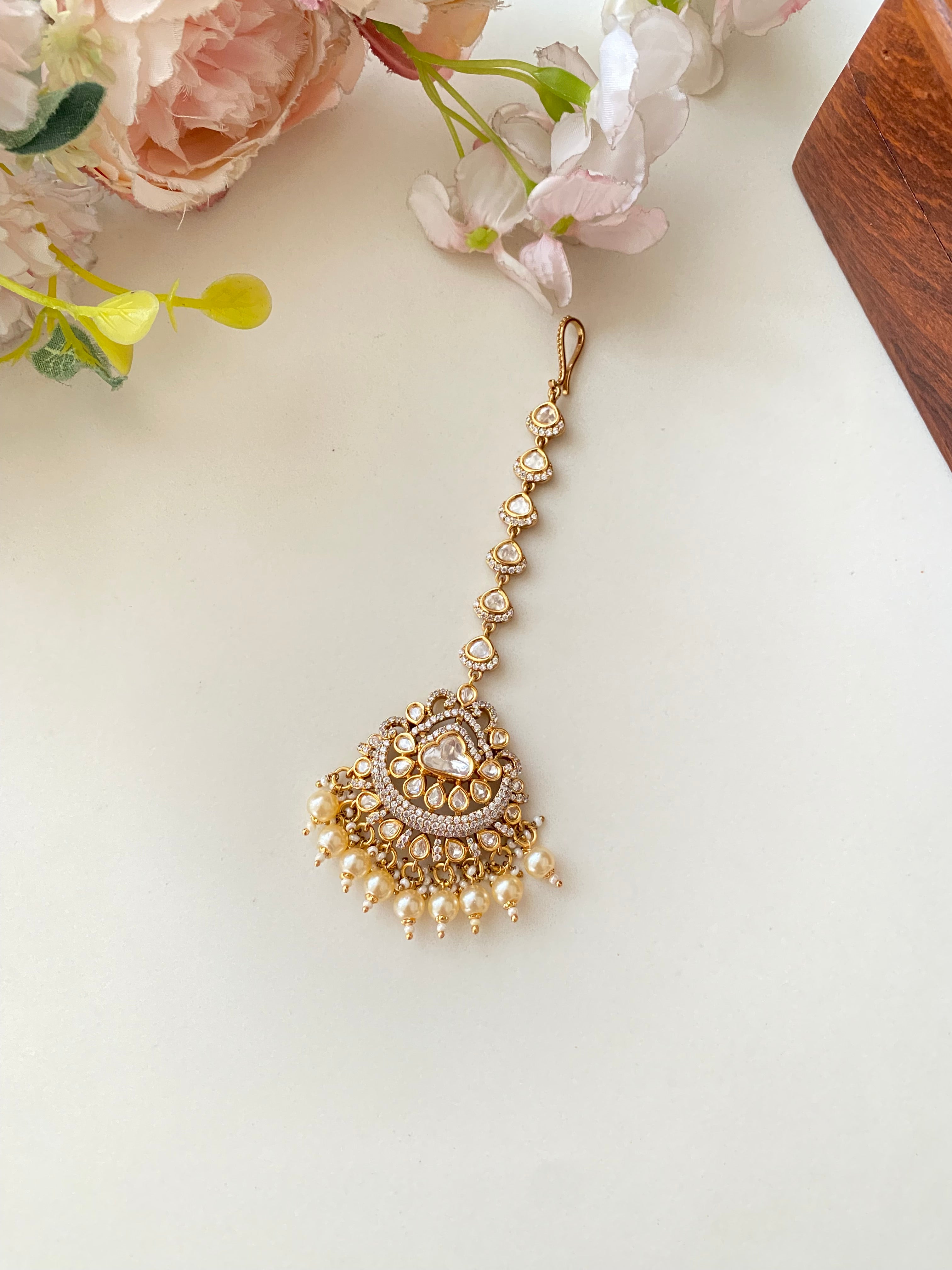 Gold plated Moissanite Tikka