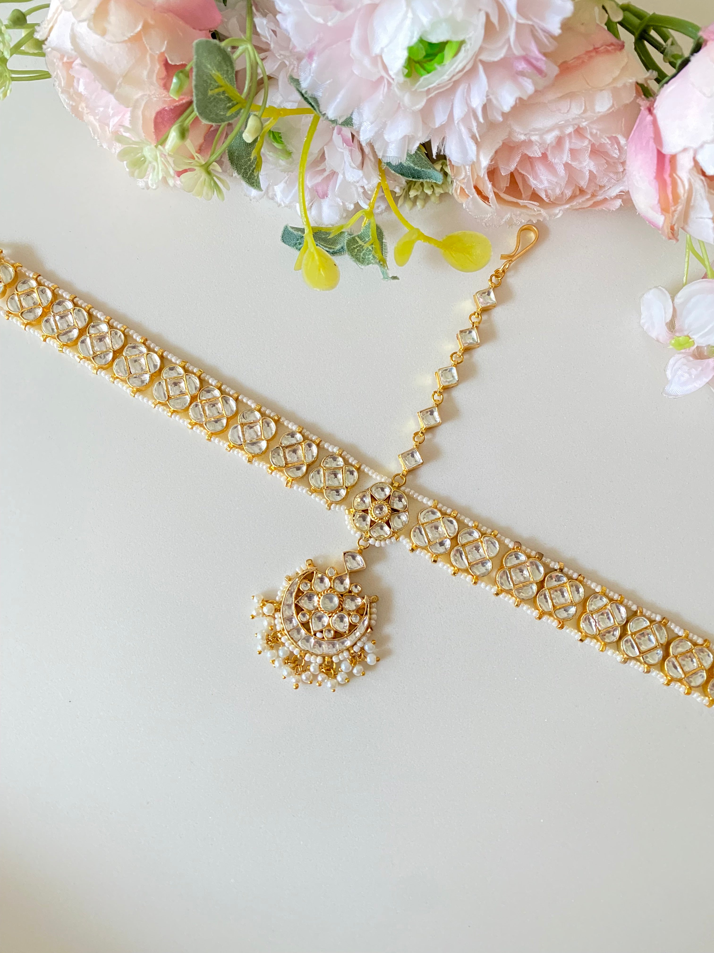 Gold Plated Kundan Mathapatti