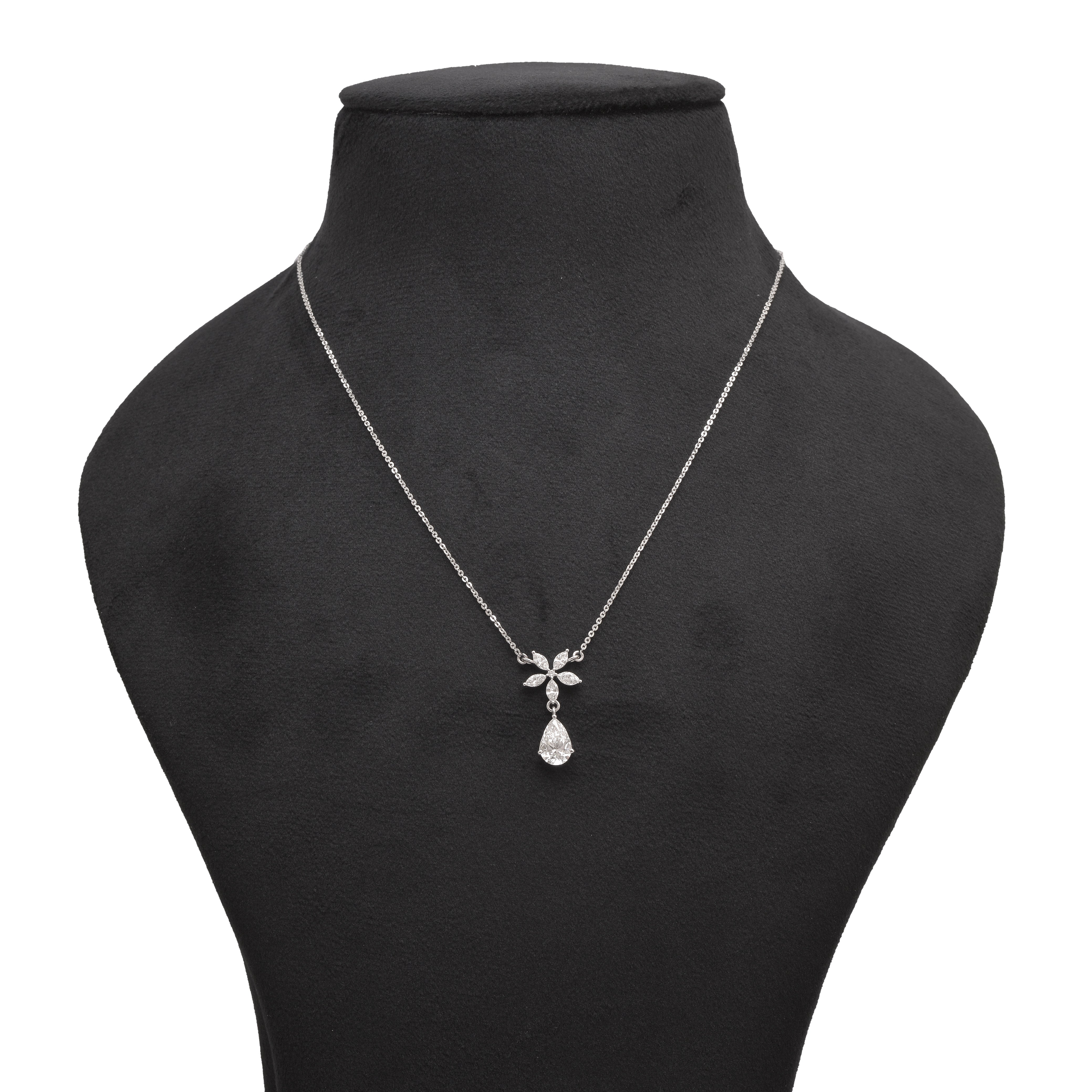 Dewdrop Diamond Pendant Necklace