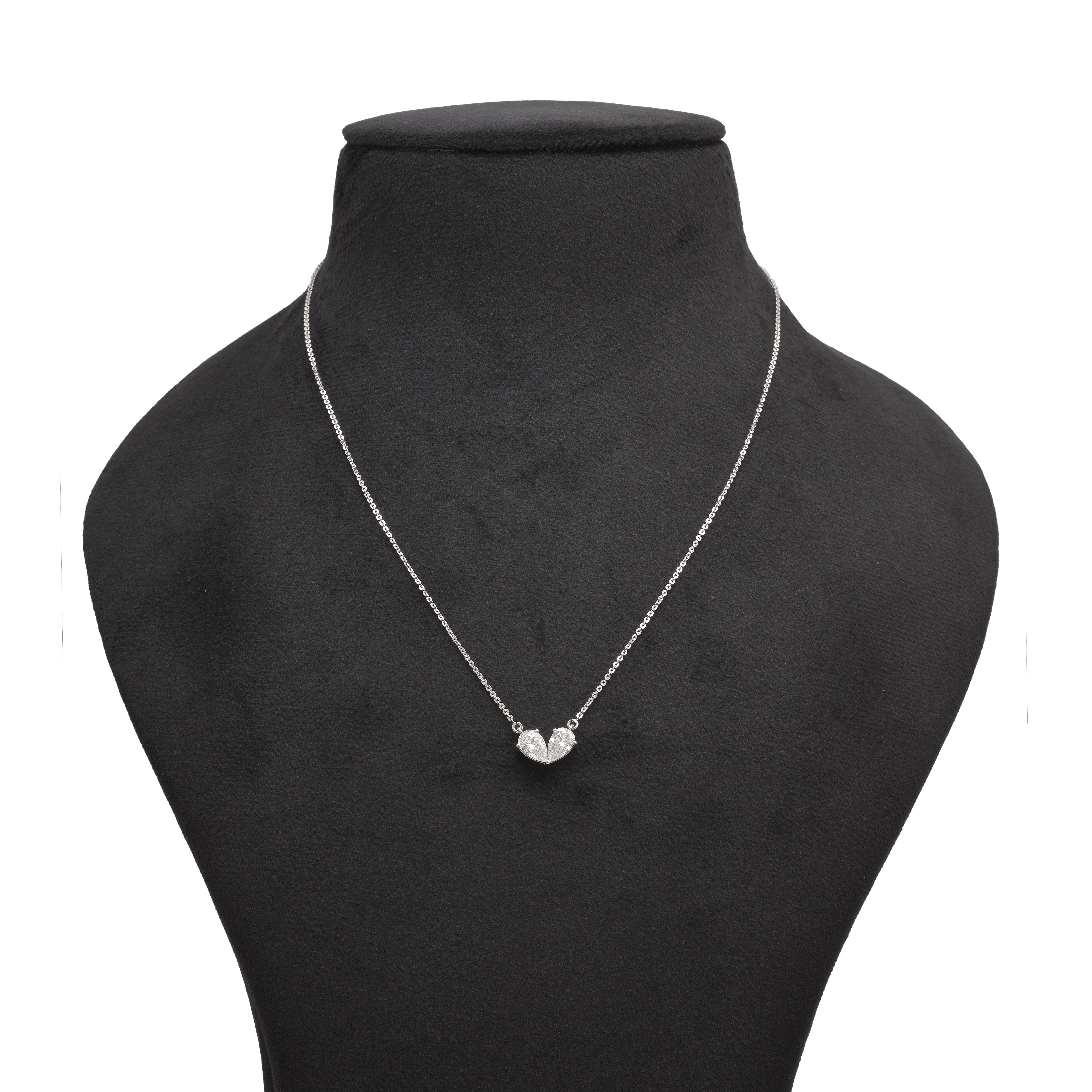 Heart-Shaped Illusion Diamond Necklace