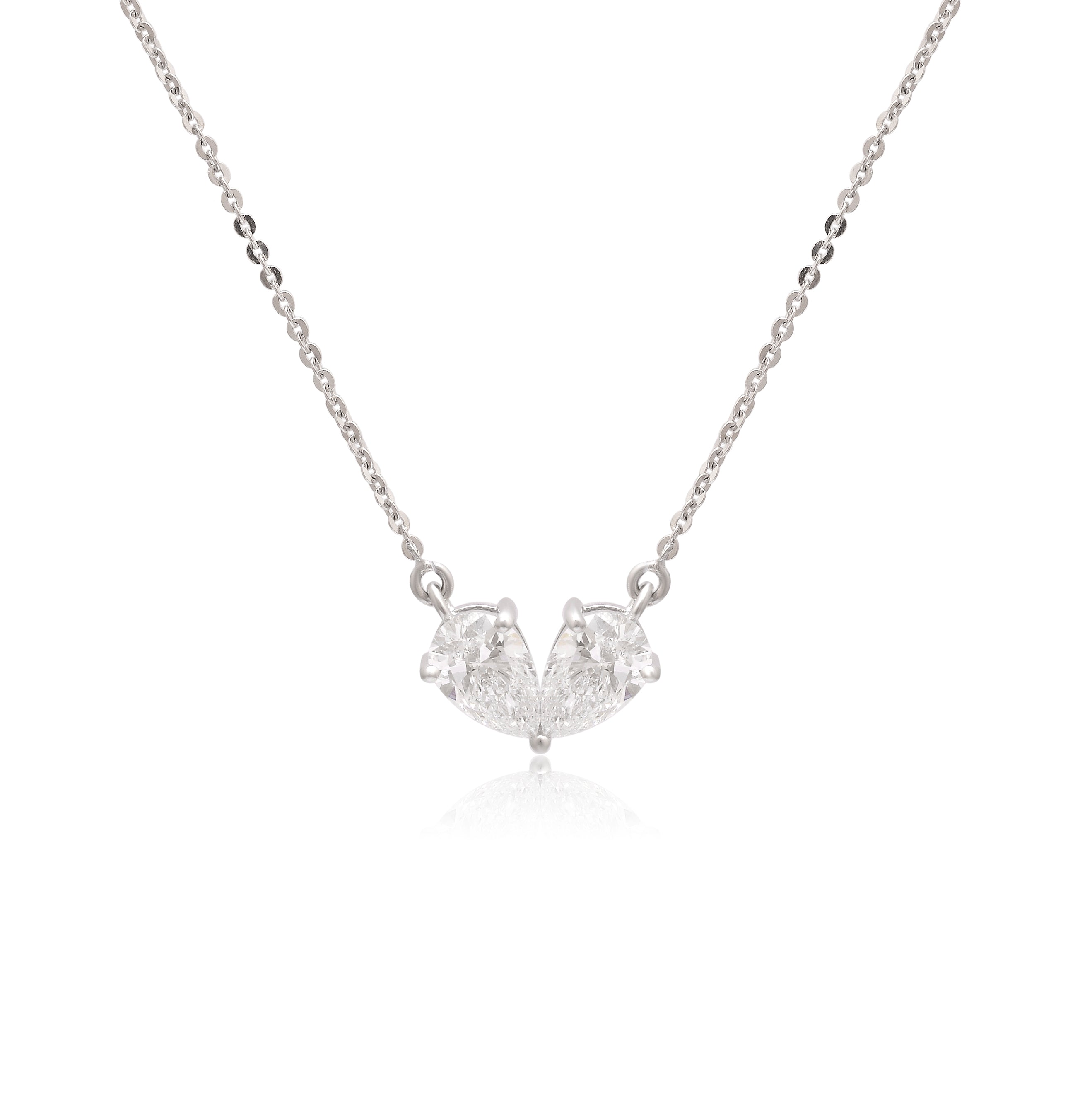 Heart-Shaped Illusion Diamond Necklace