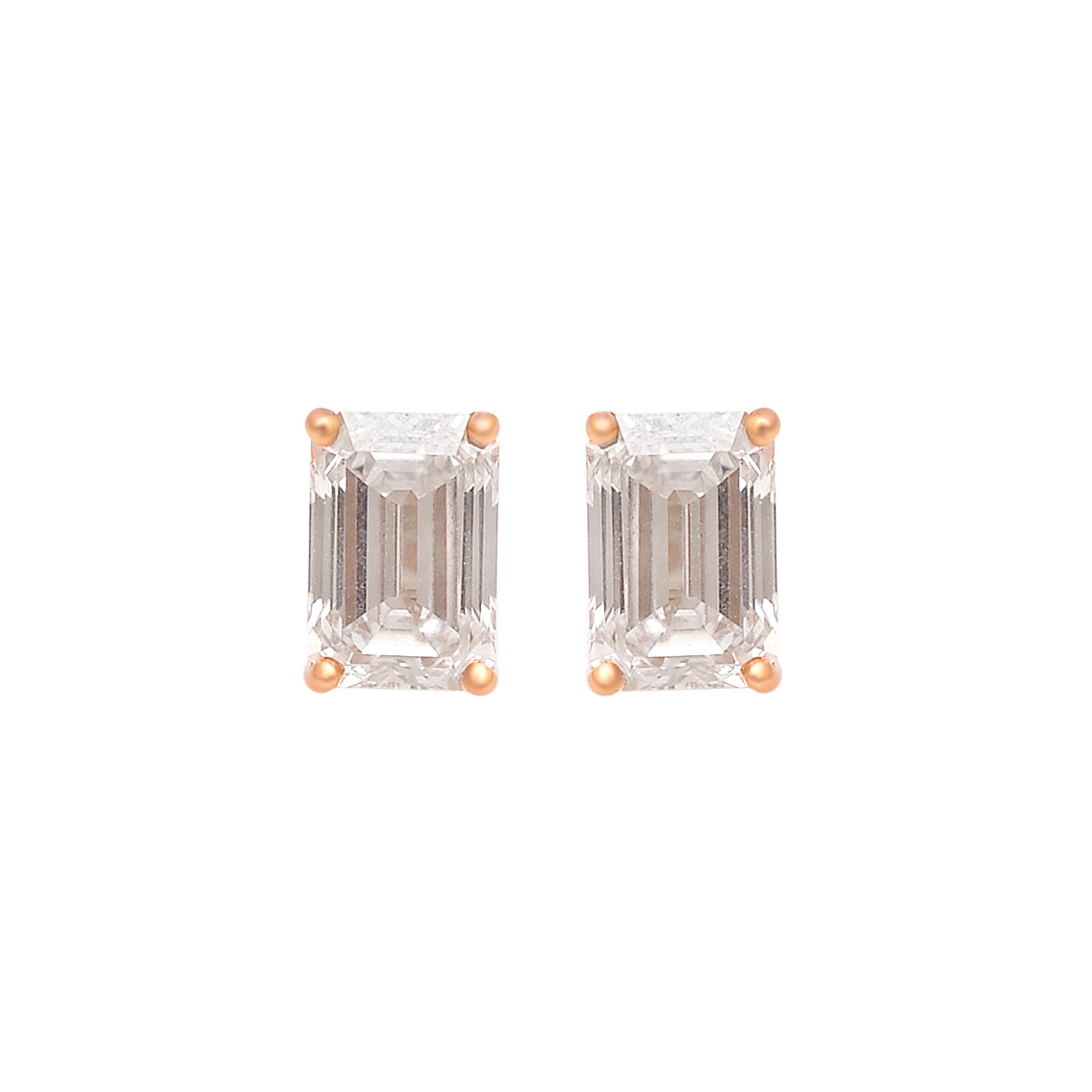 Emerald-Cut Diamond Studs