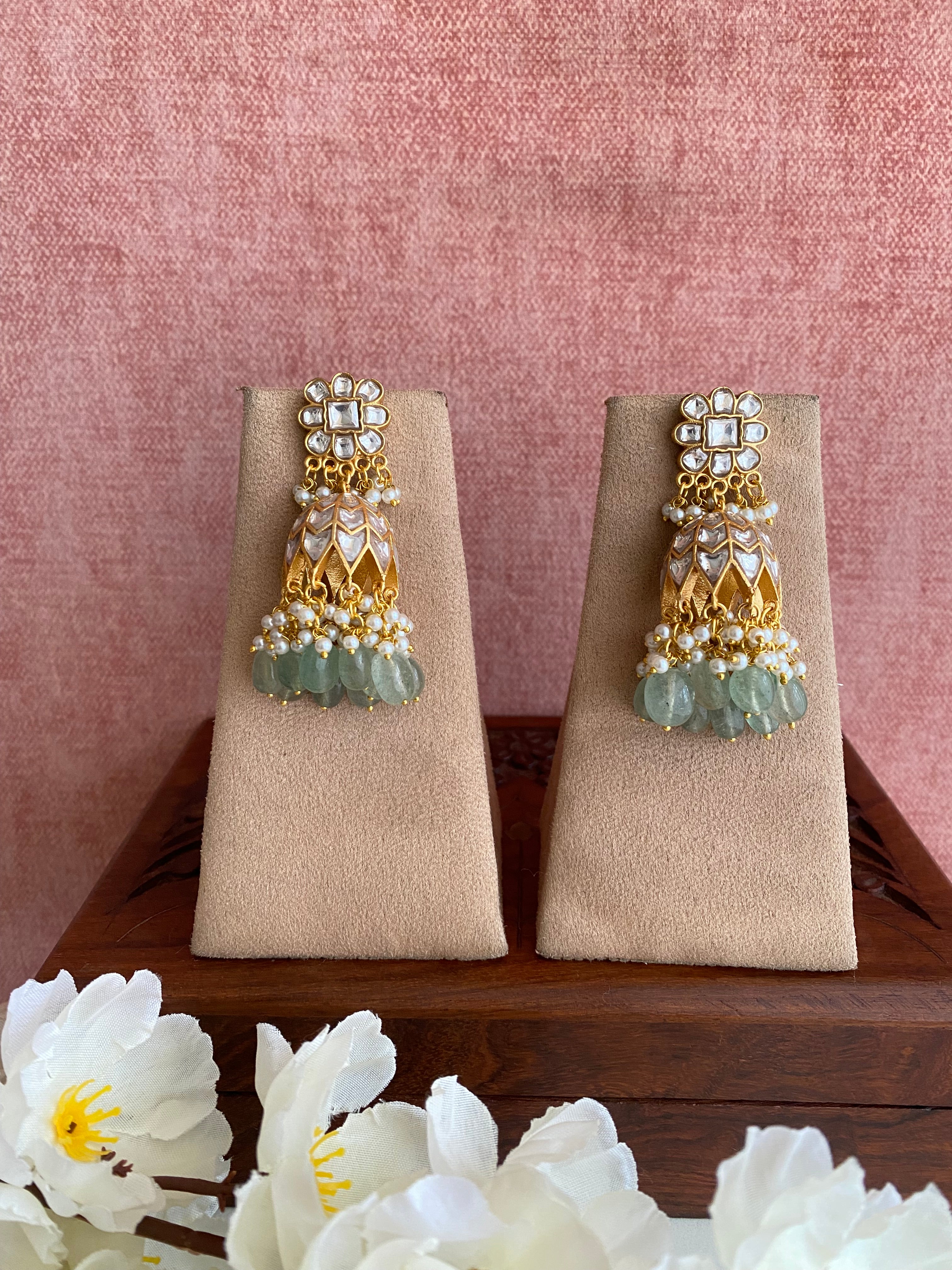 Gold Plated Kundan Jhumka