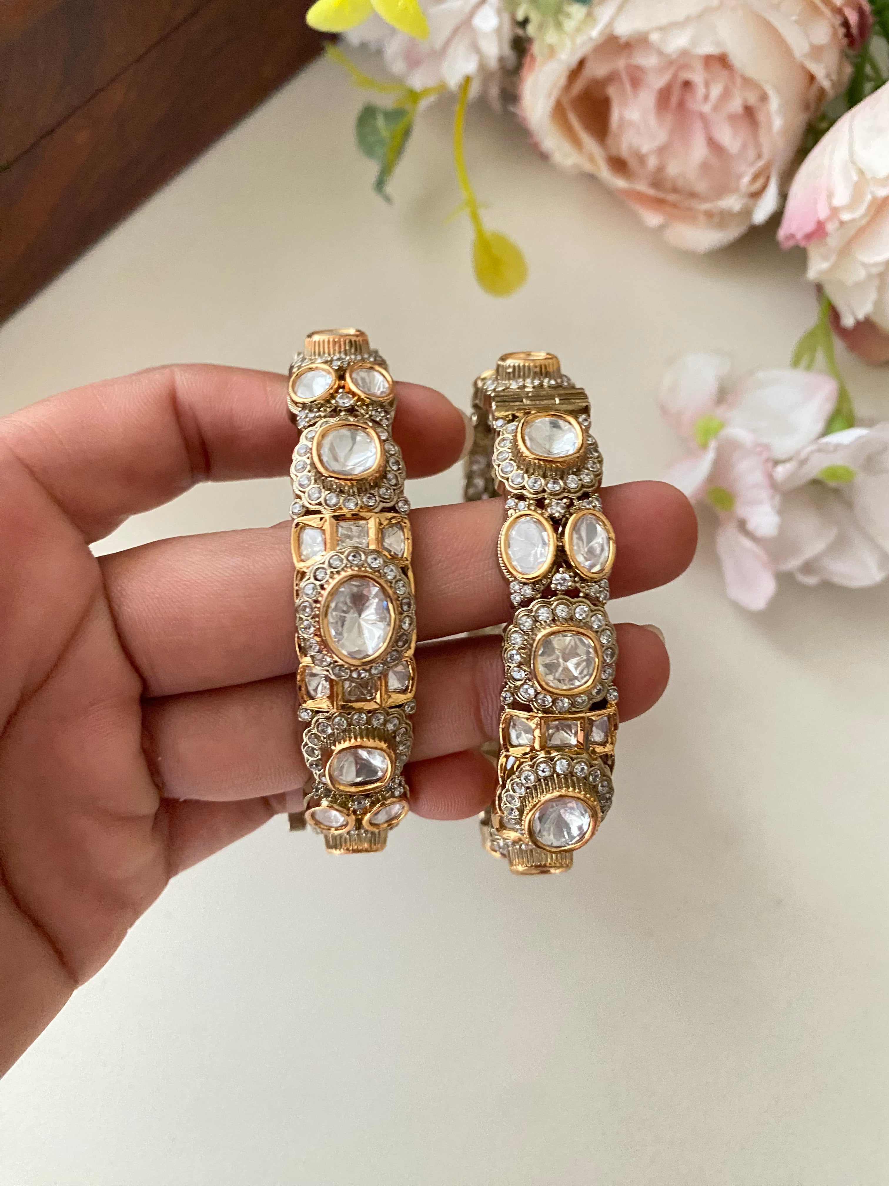 Dual plated Moissanite Bangles