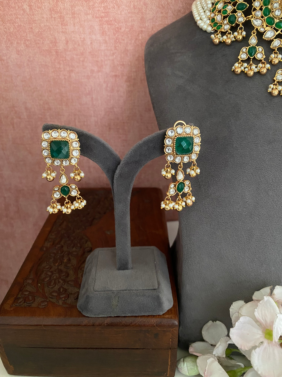 Moissanite Polki Necklace Set