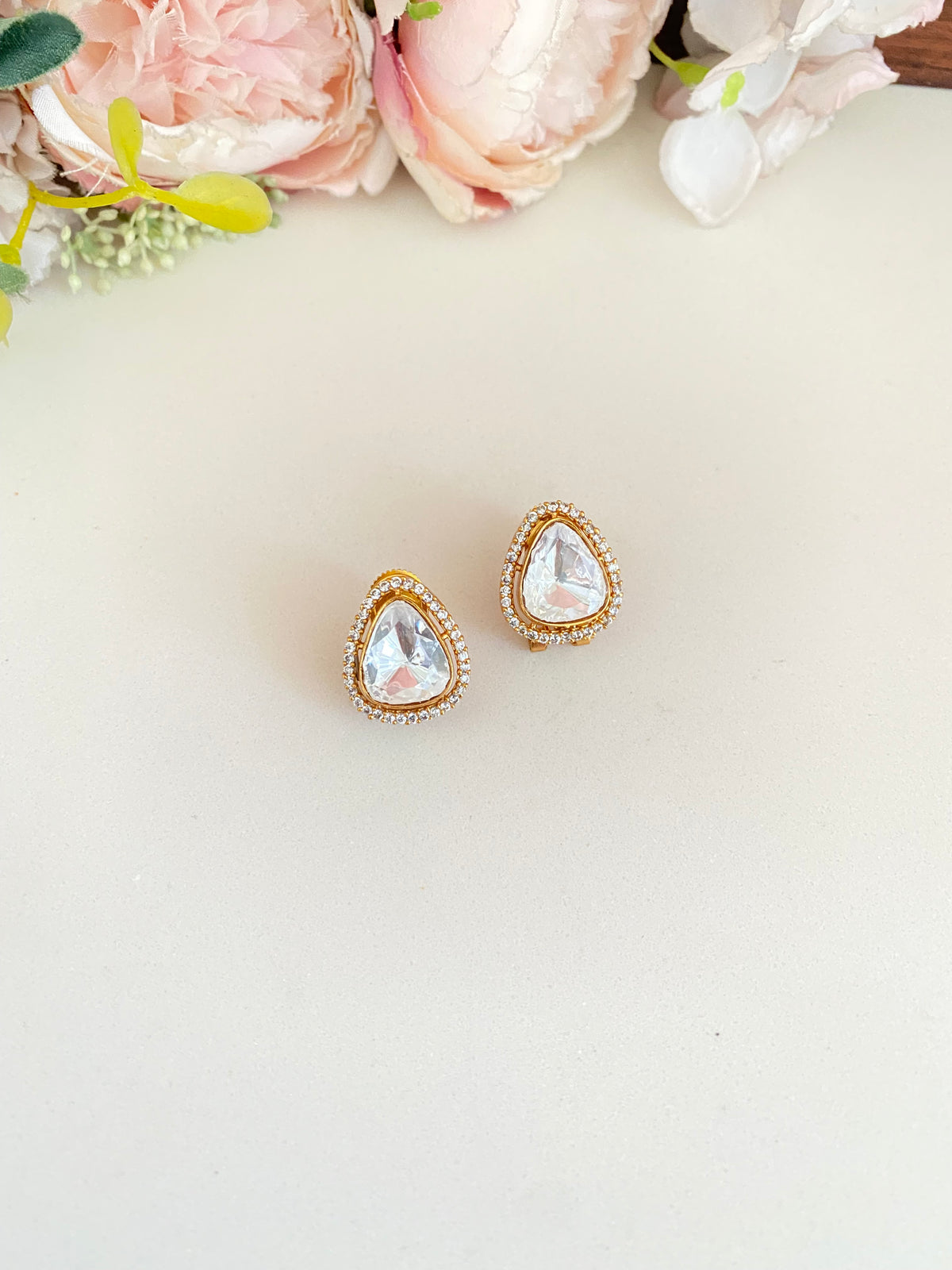 Gold plated Moissanite studs