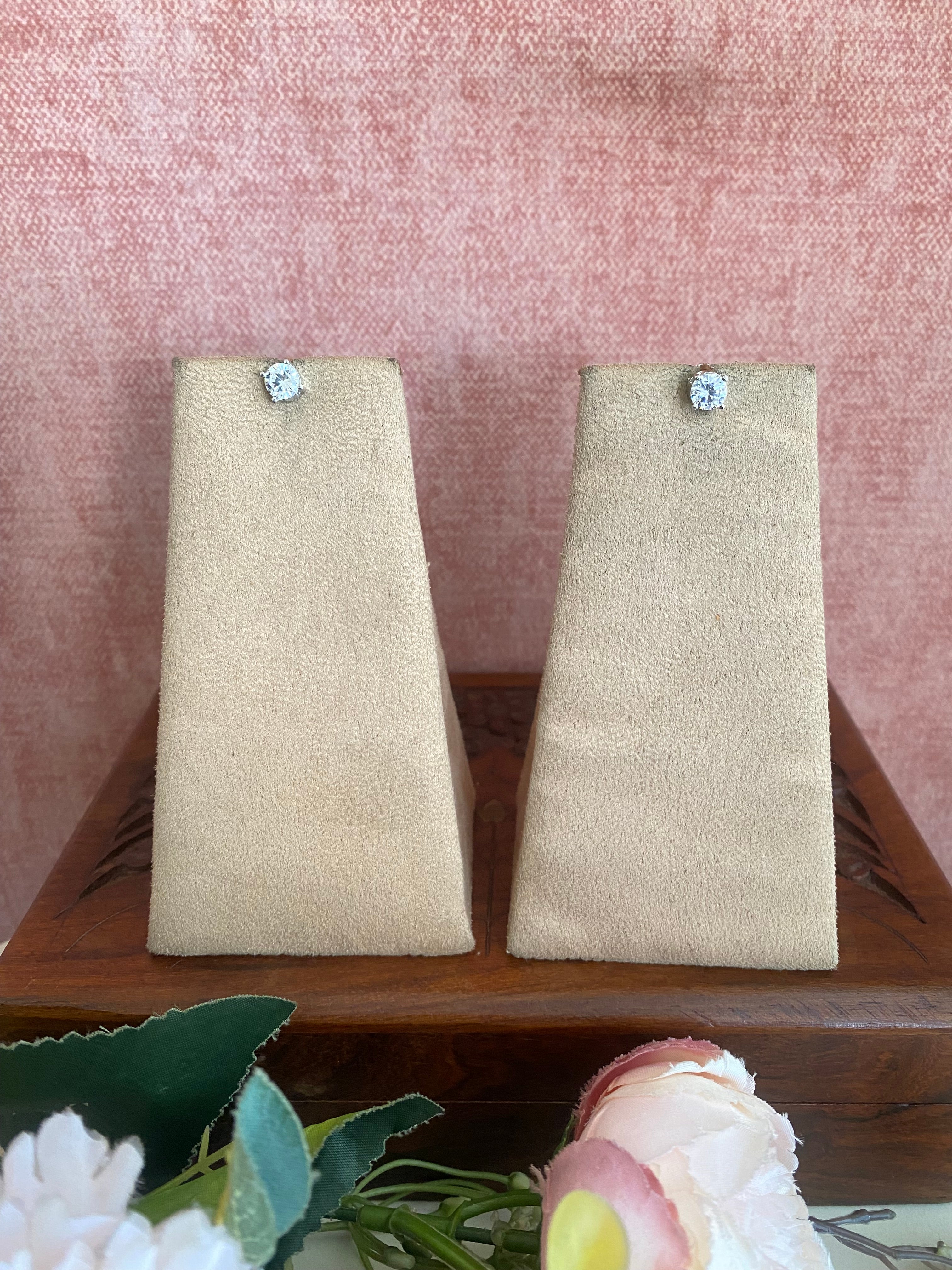 Silver Plated Diamond studs