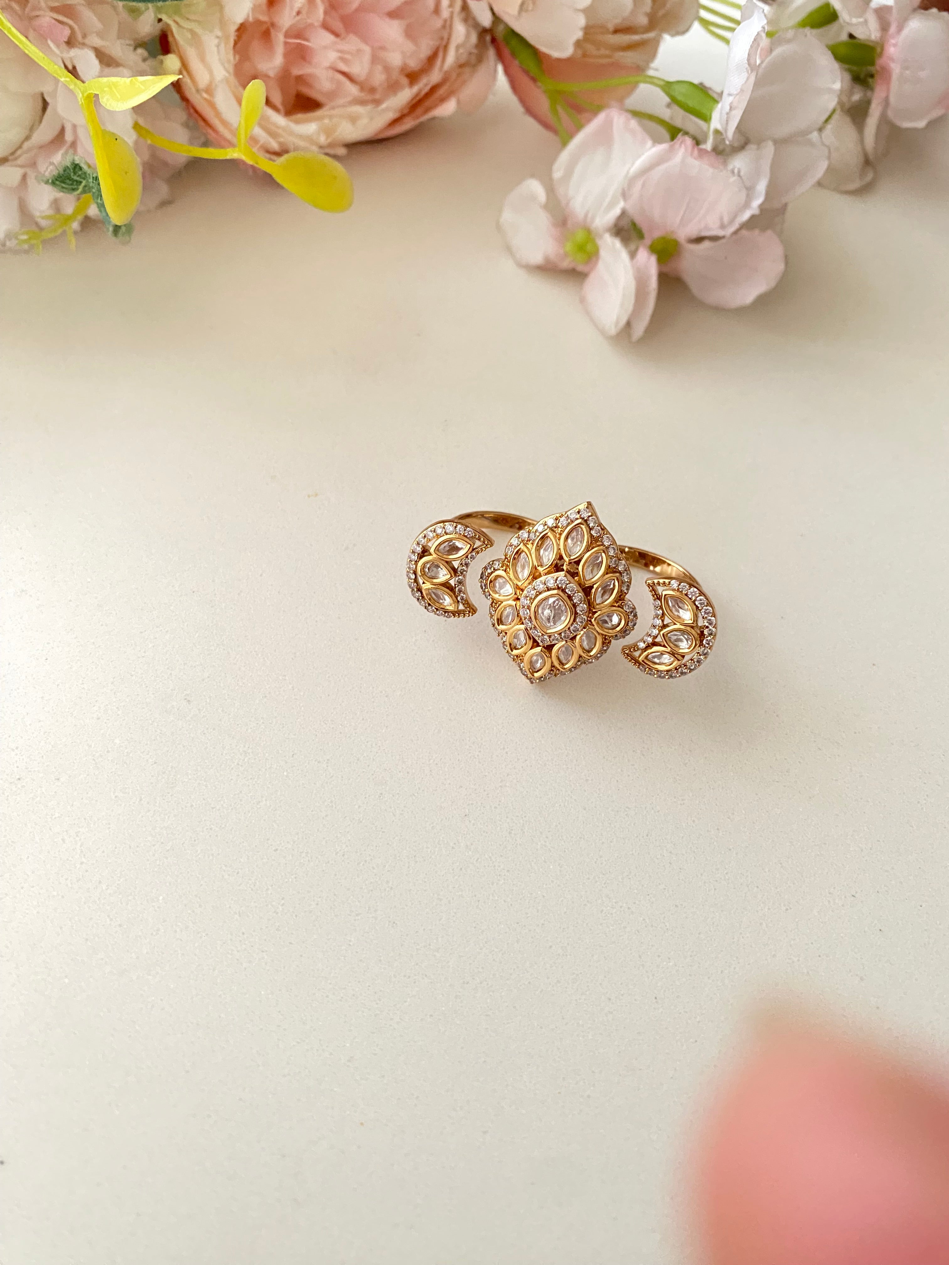 Double Finger Moissanite Ring