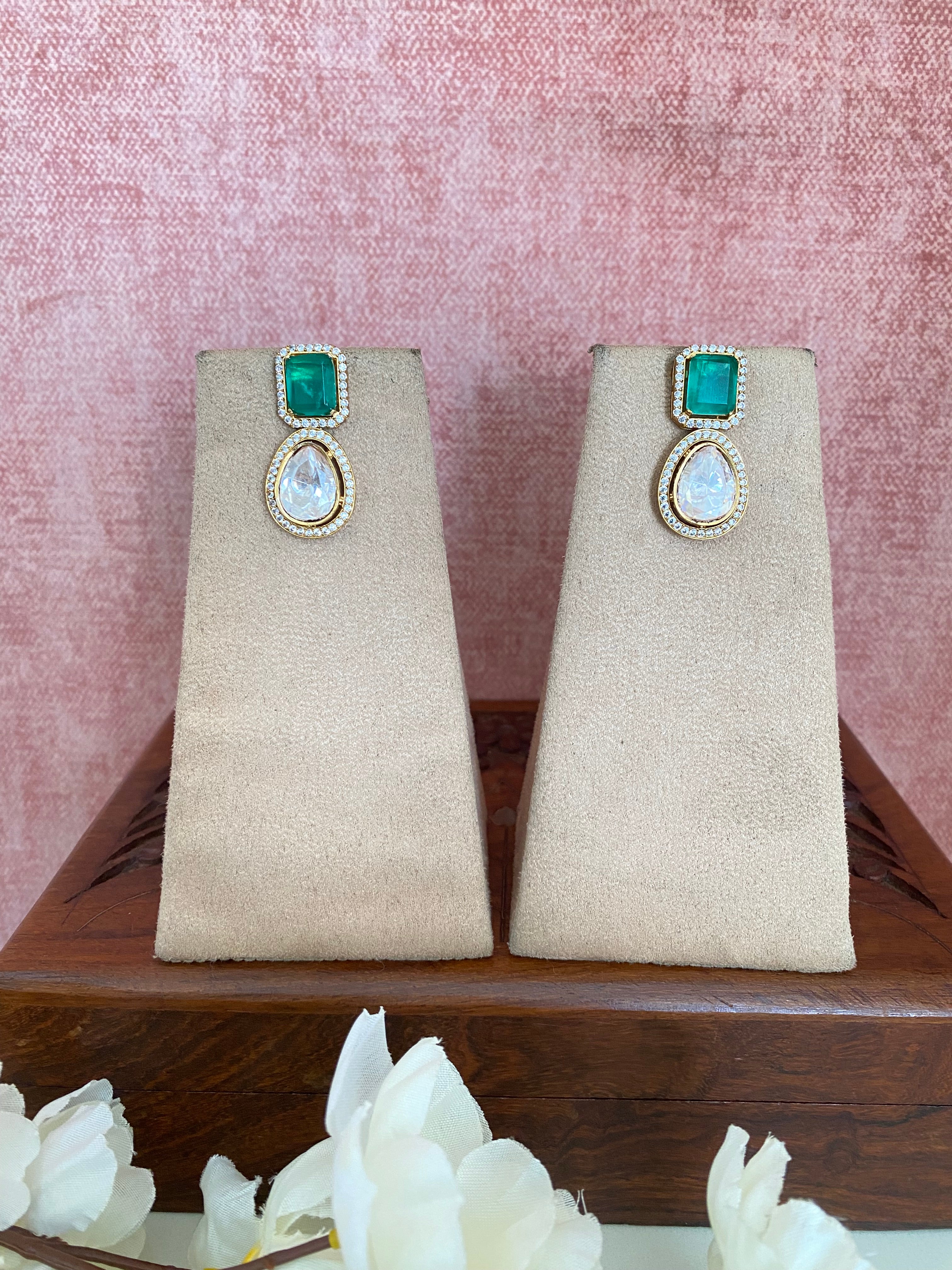 Gold plated Moissanite Earrings