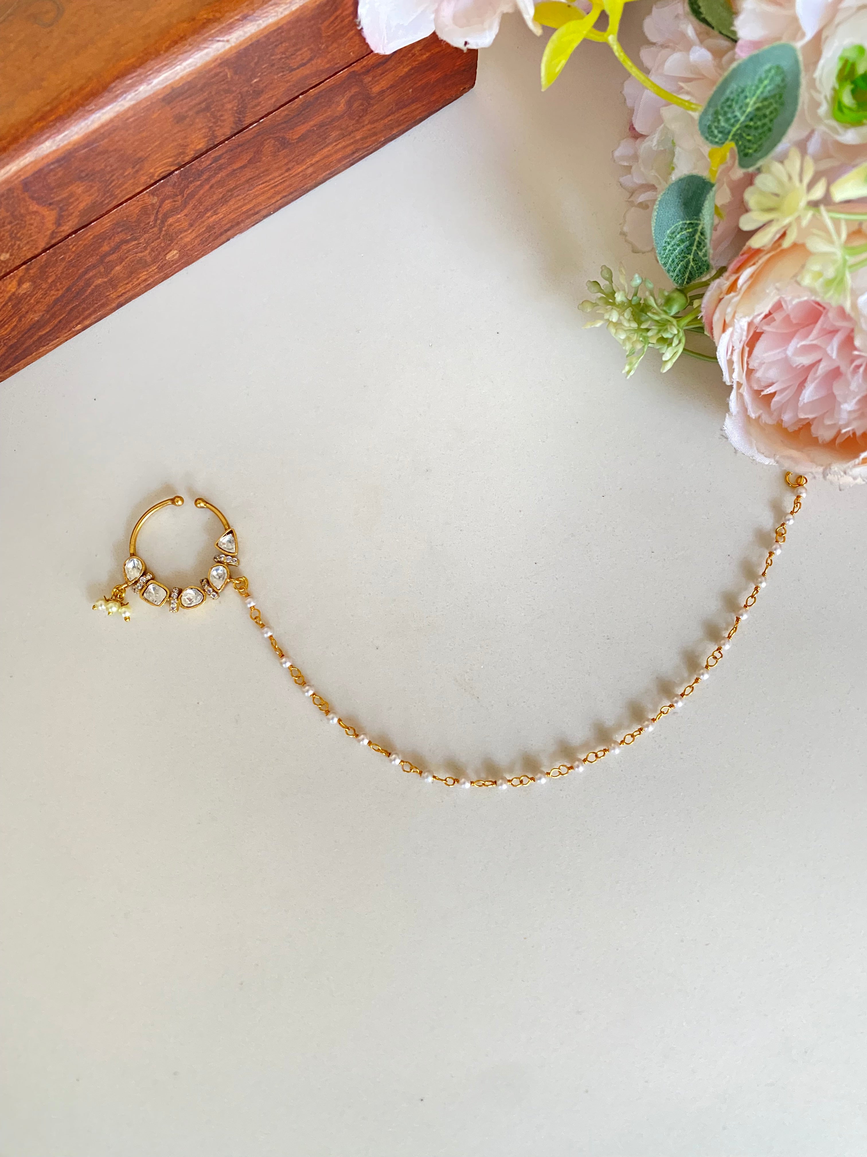 Gold plated White Nose ring