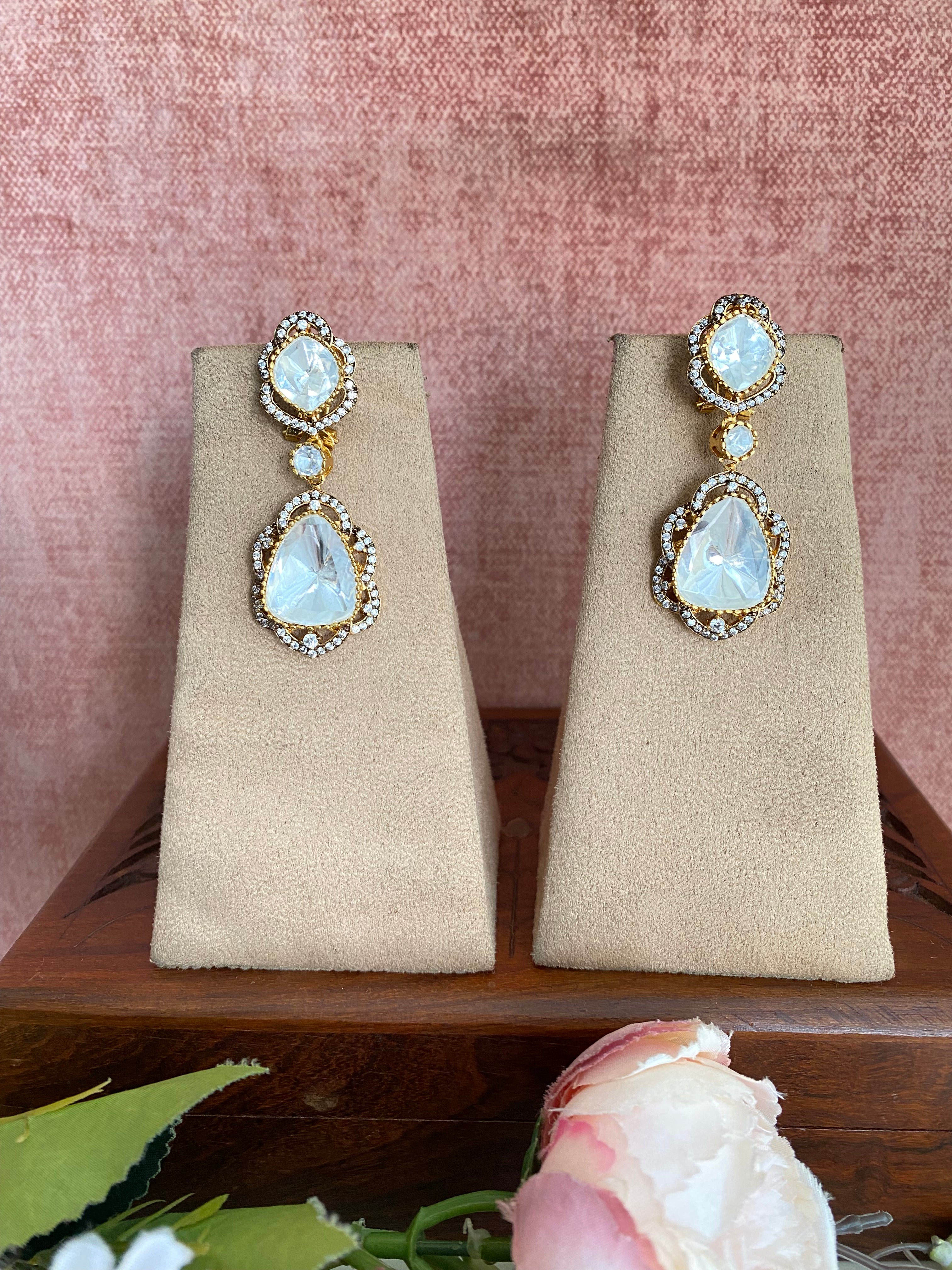 Gold plated Moissanite Earrings