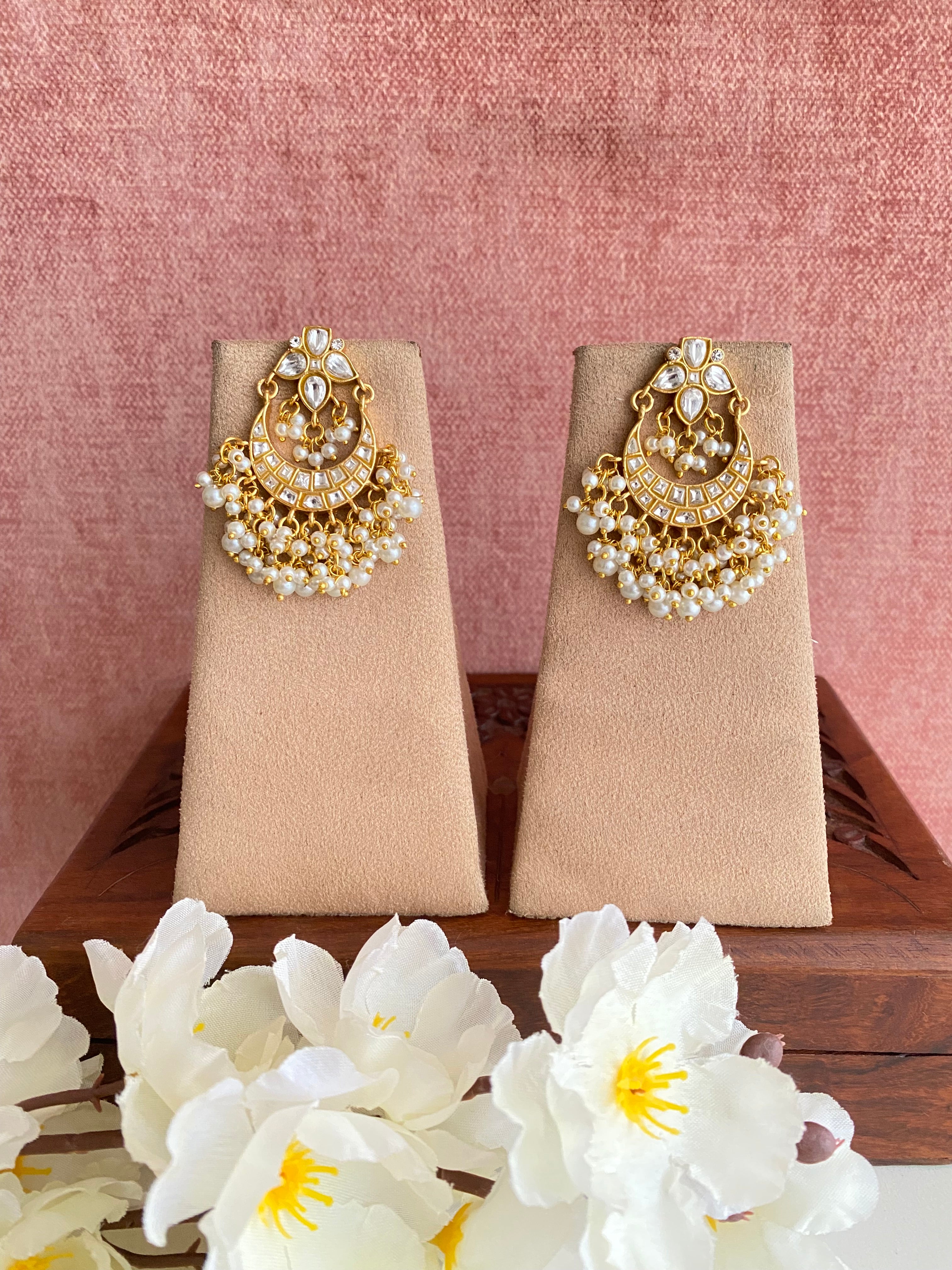 Gold Plated Kundan Chandbali