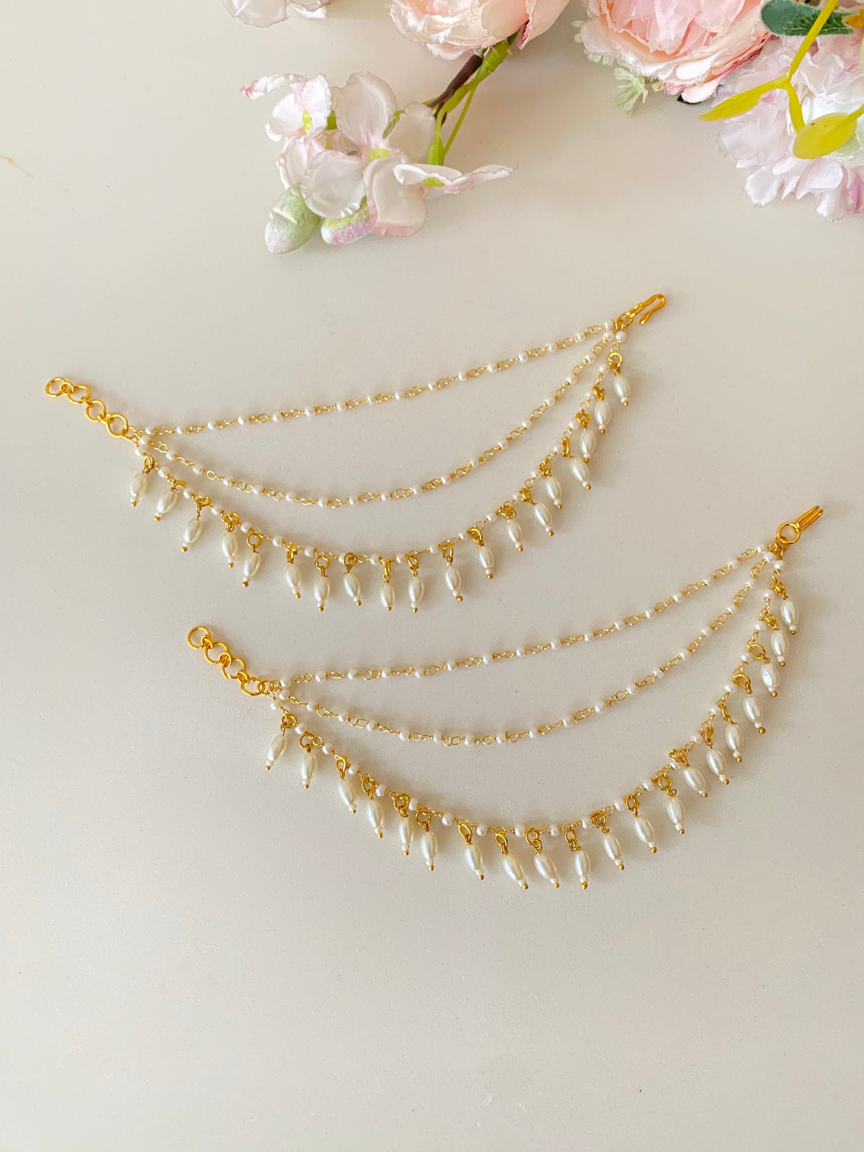 Gold plated Pearl EarChain