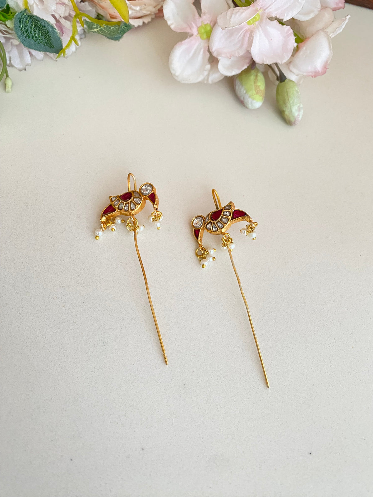 Gold plated Kundan Ear Cuff