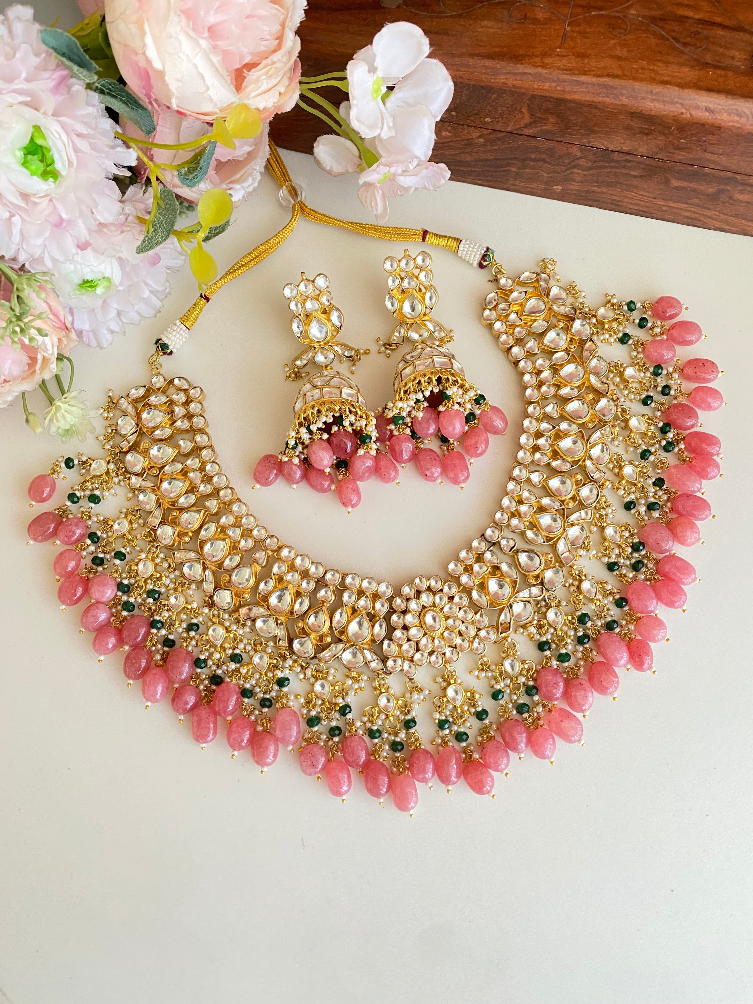 Gold plated Kundan Necklace Set