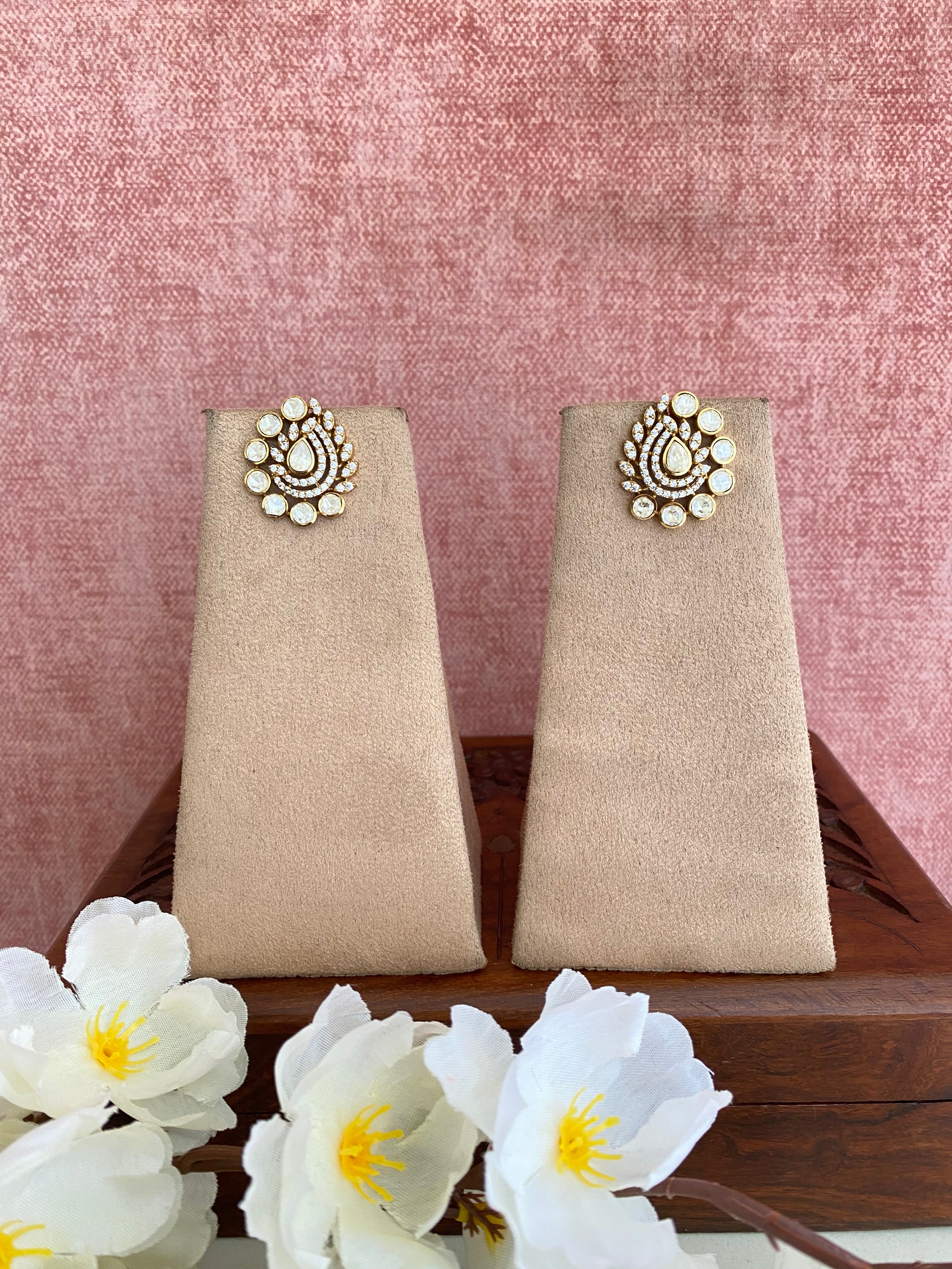 Gold plated Moissanite Earrings