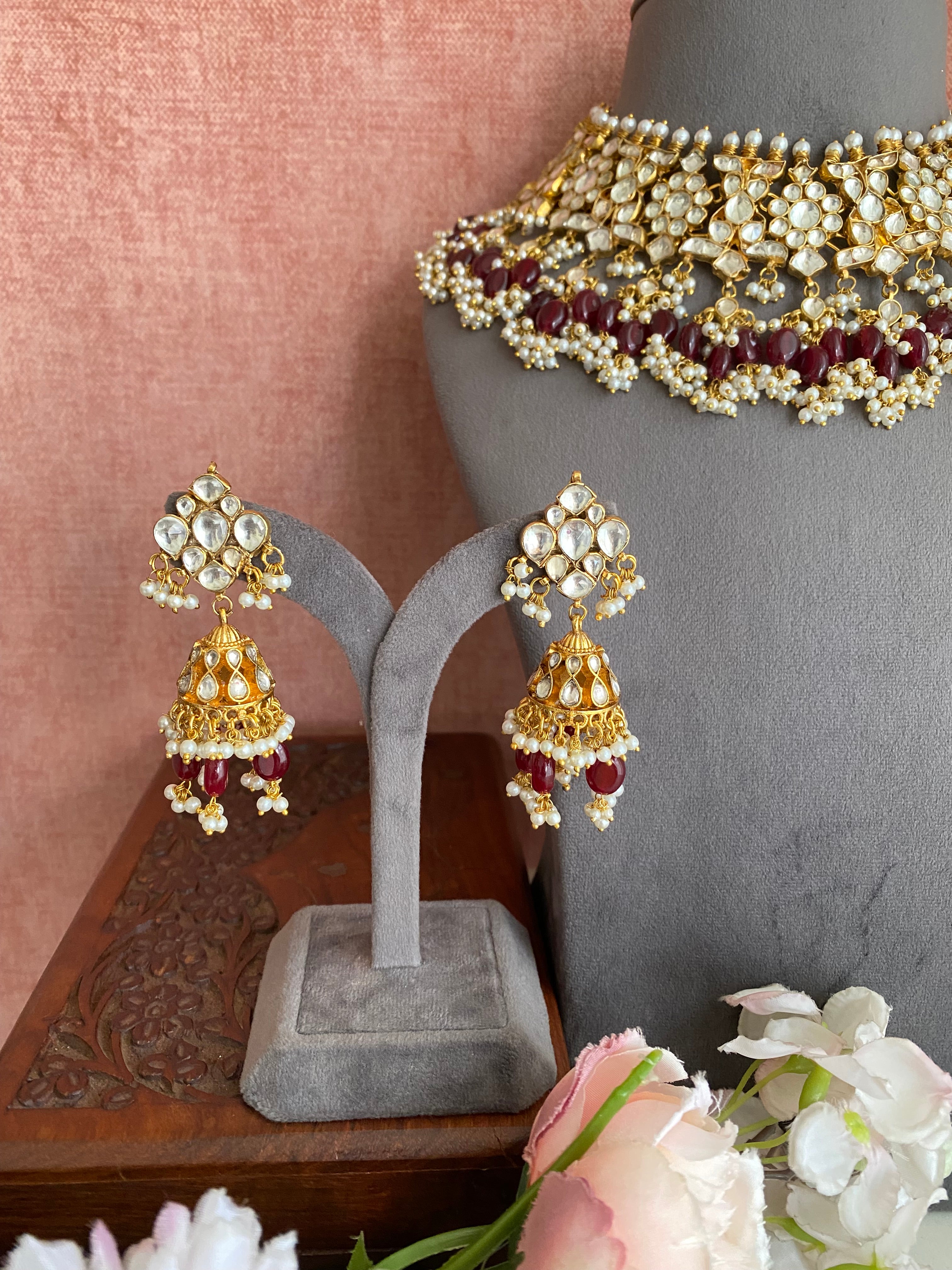 Gold plated Kundan Necklace Set