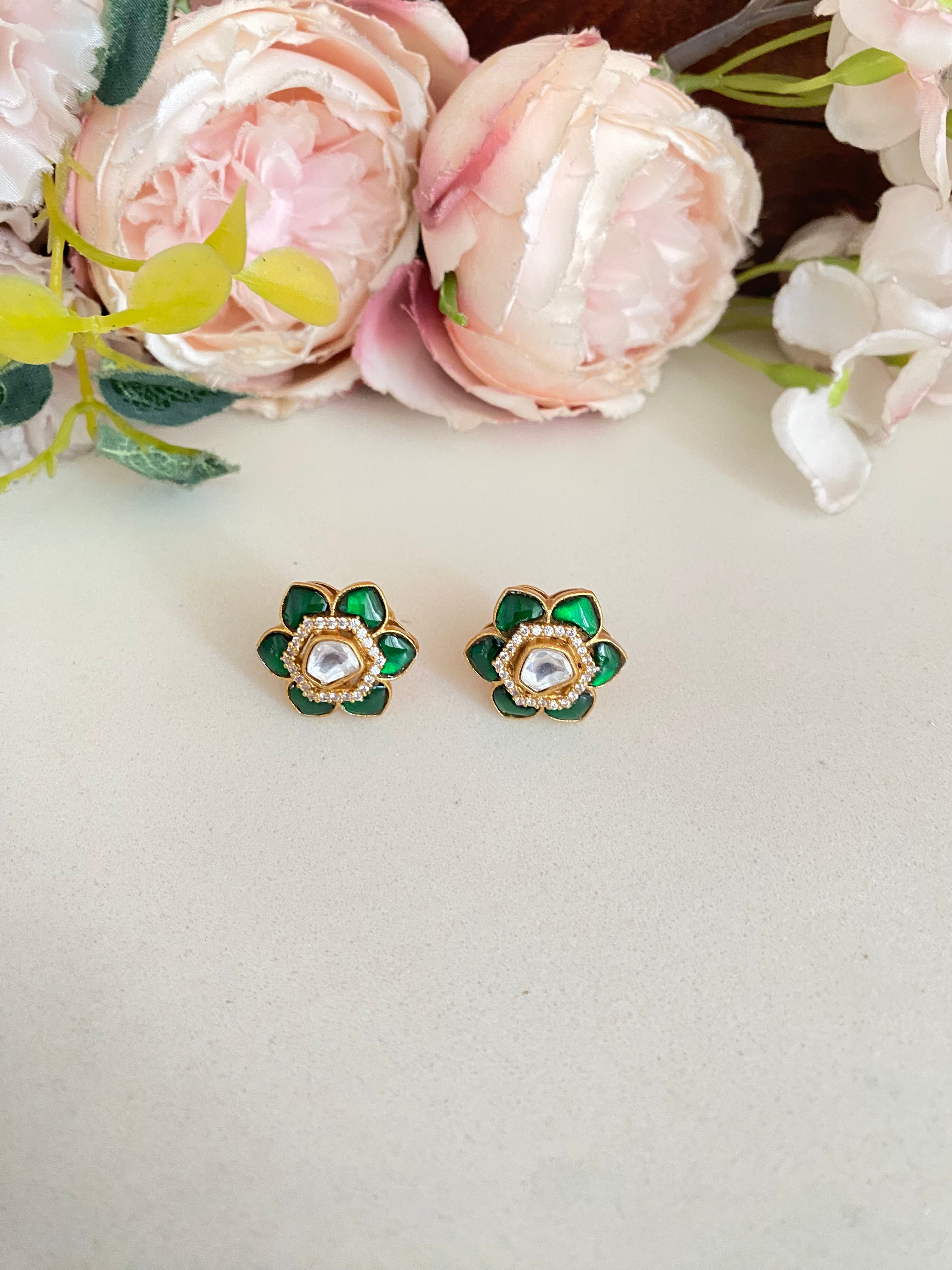 Gold plated Moissanite studs