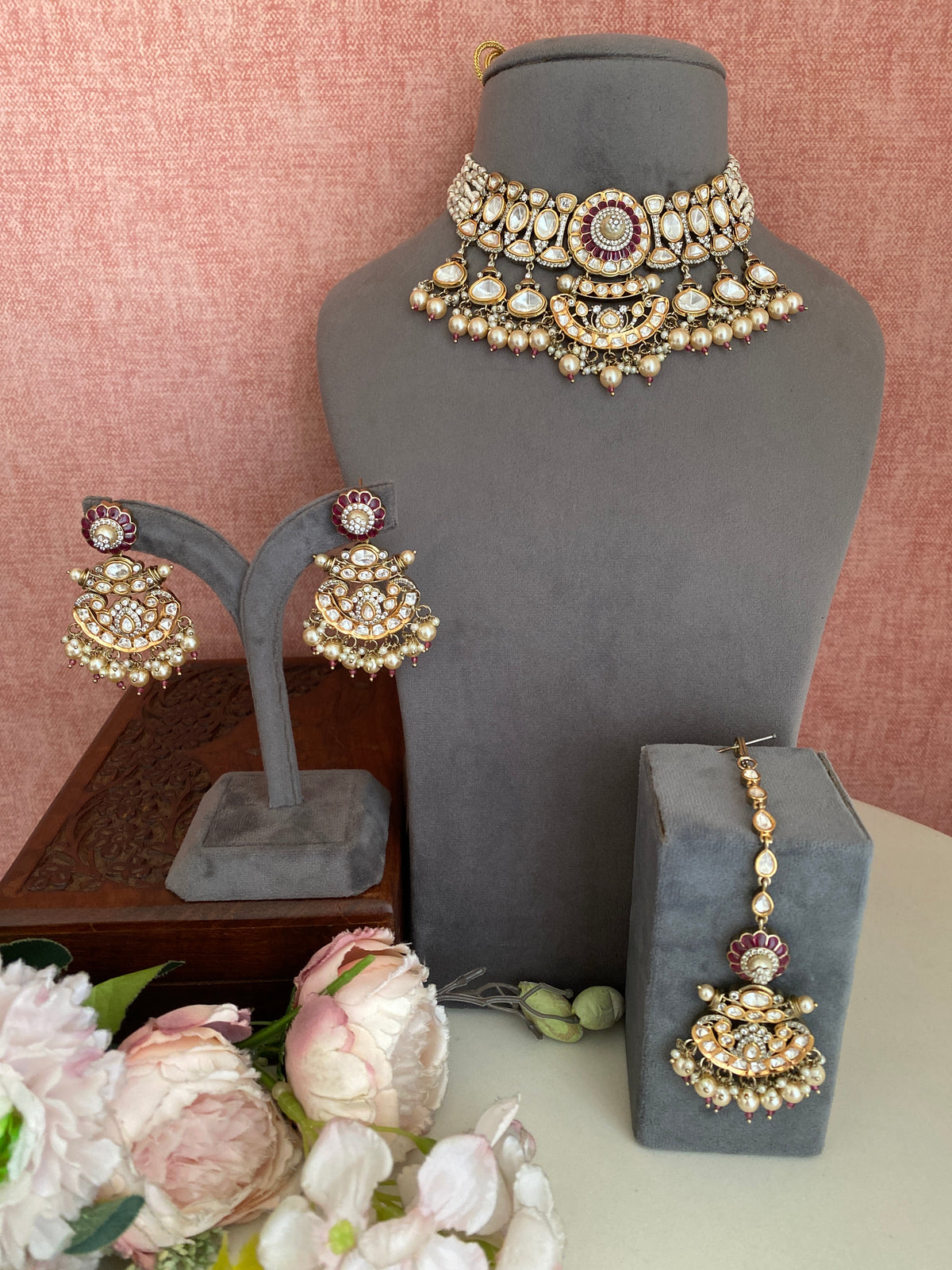 Moissanite Polki Necklace Set