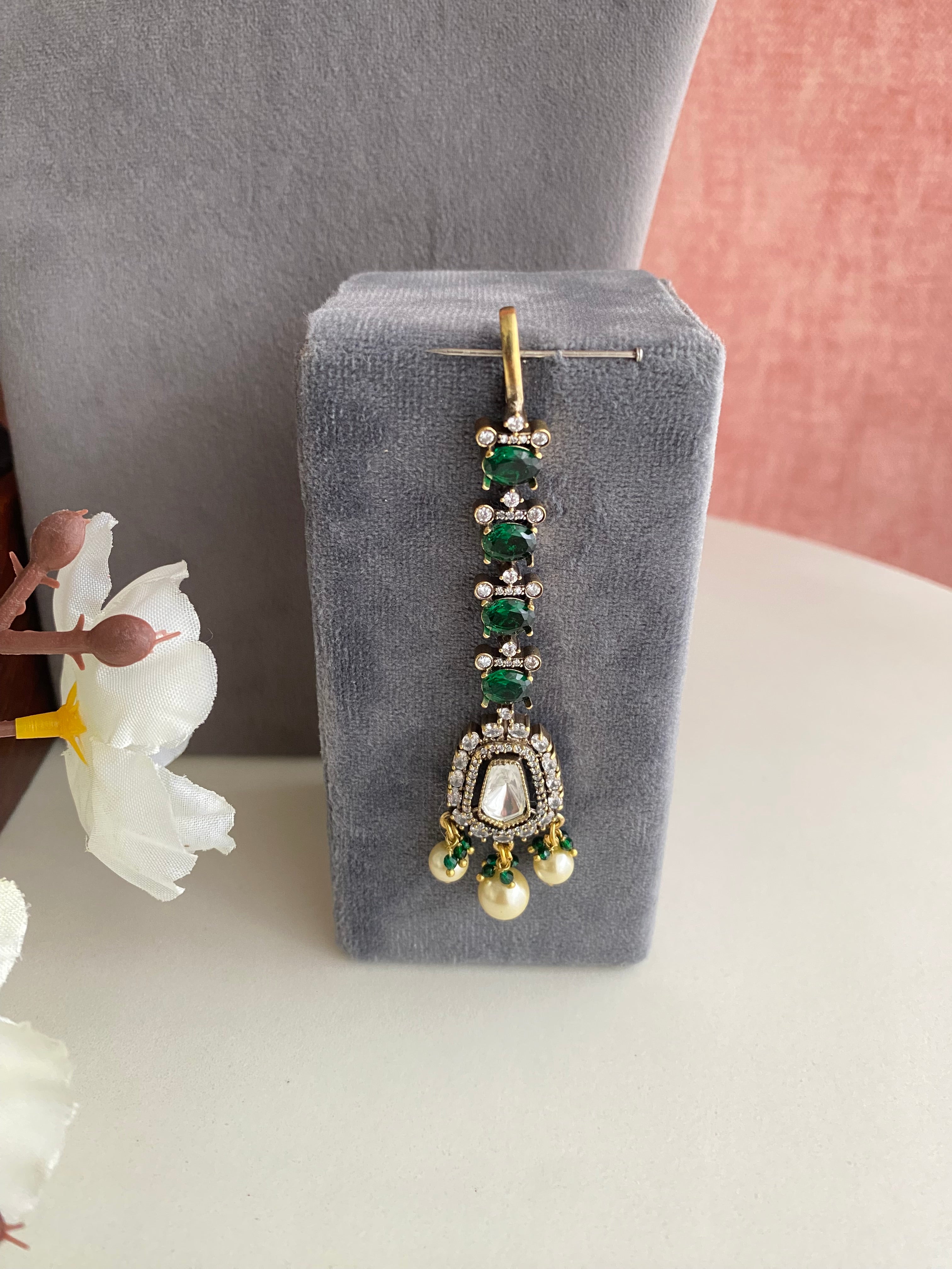 Silver plated Moissanite Bridal Necklace set