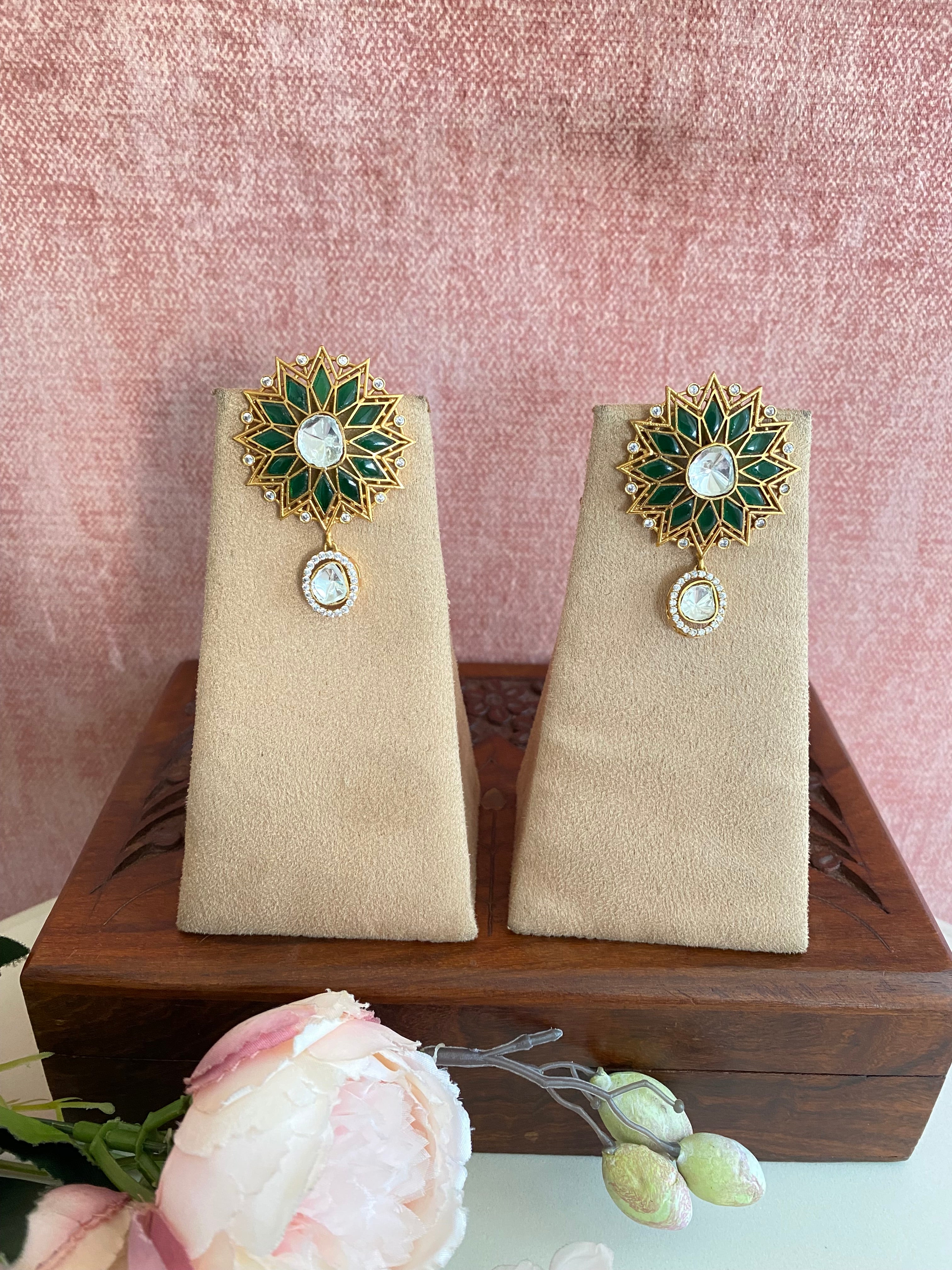Gold plated Moissanite Earrings