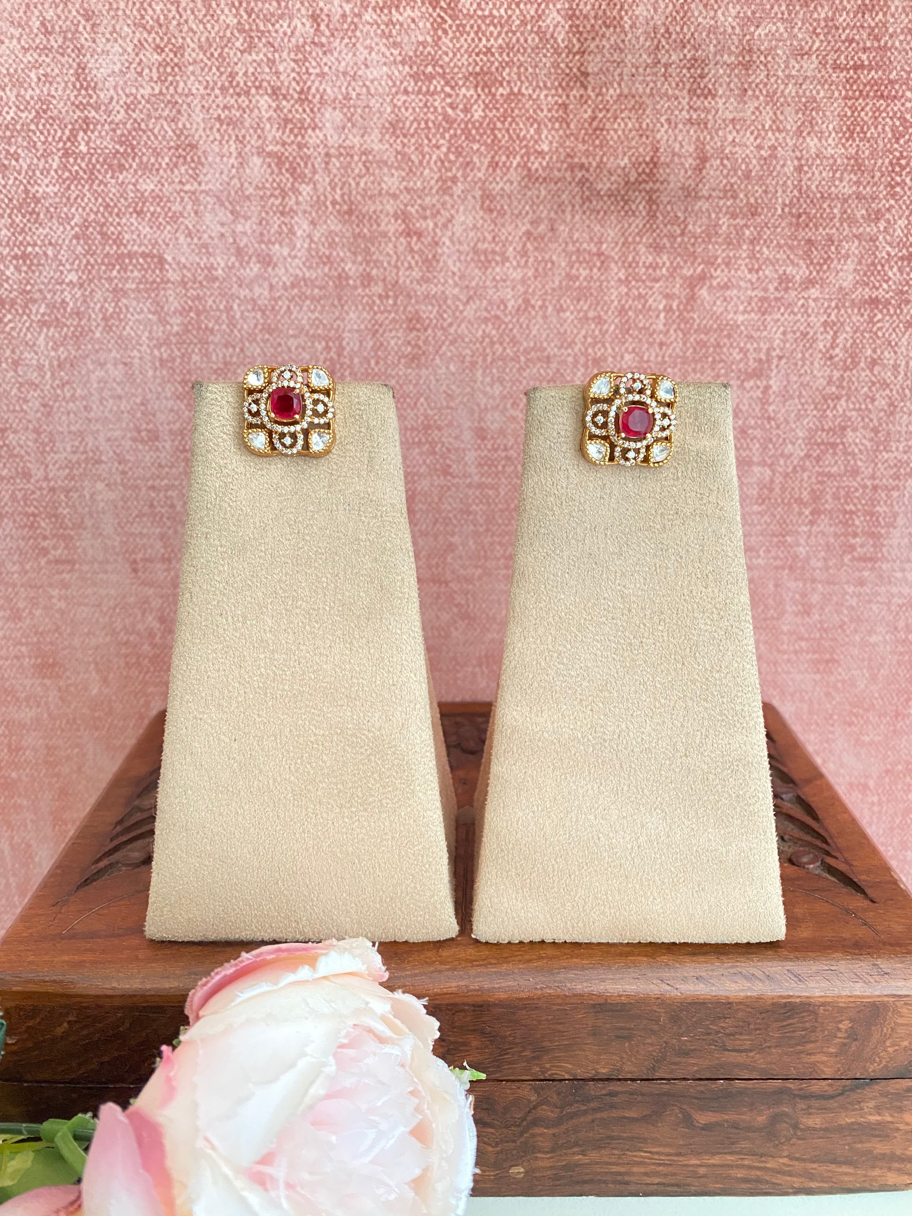 Gold plated Moissanite Studs