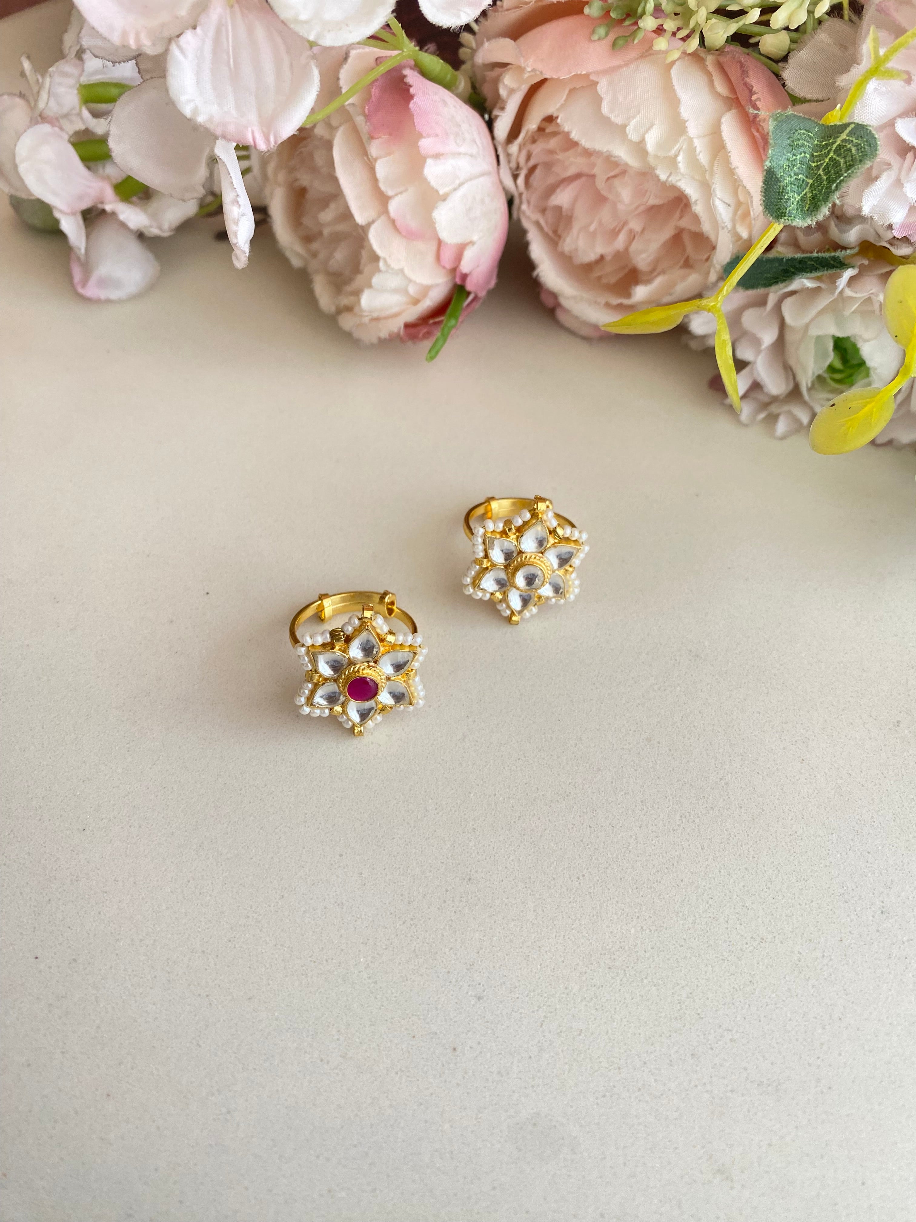 Gold plated Kundan Ring
