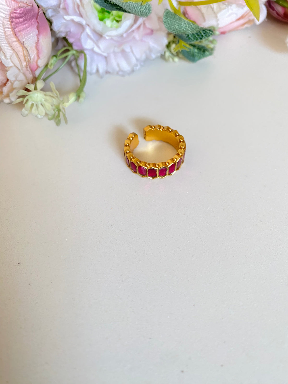 Gold plated Kundan Band Ring