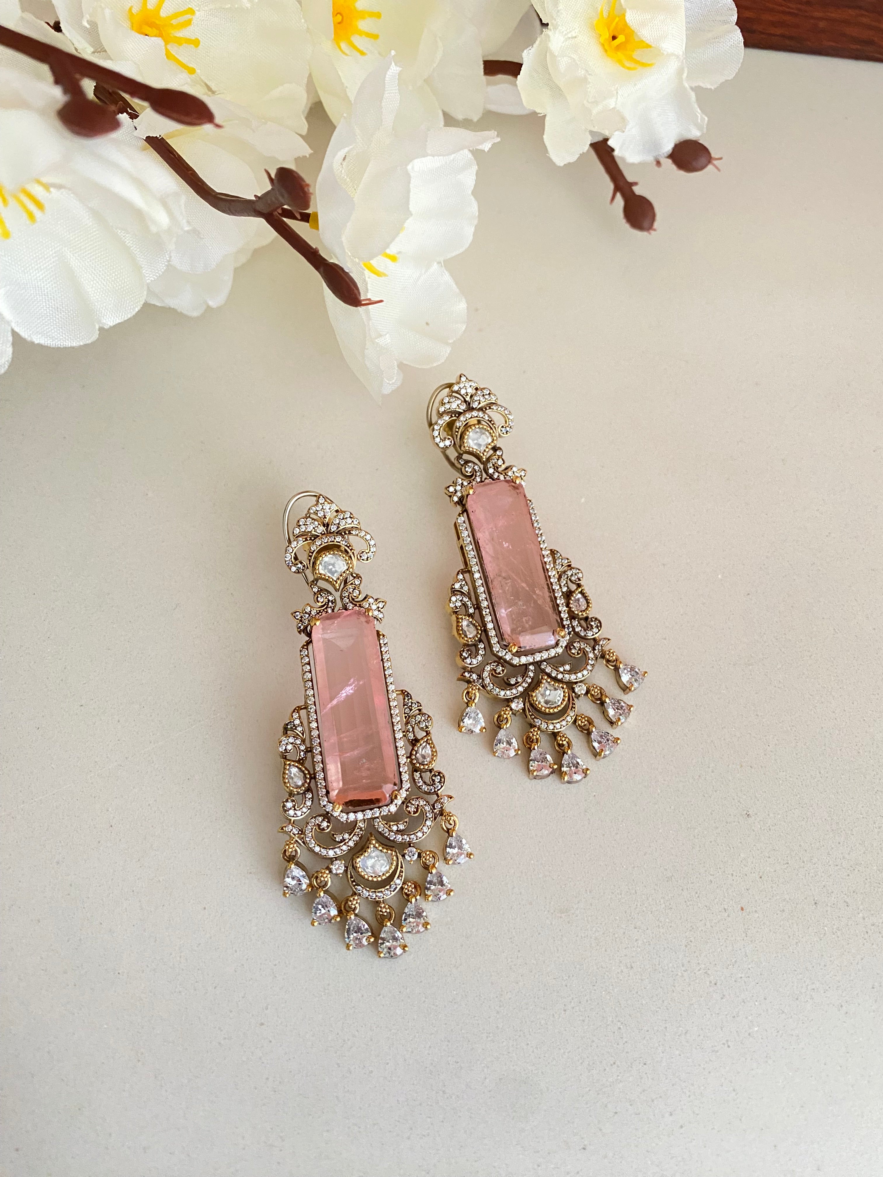 Gold plated Moissanite Earrings