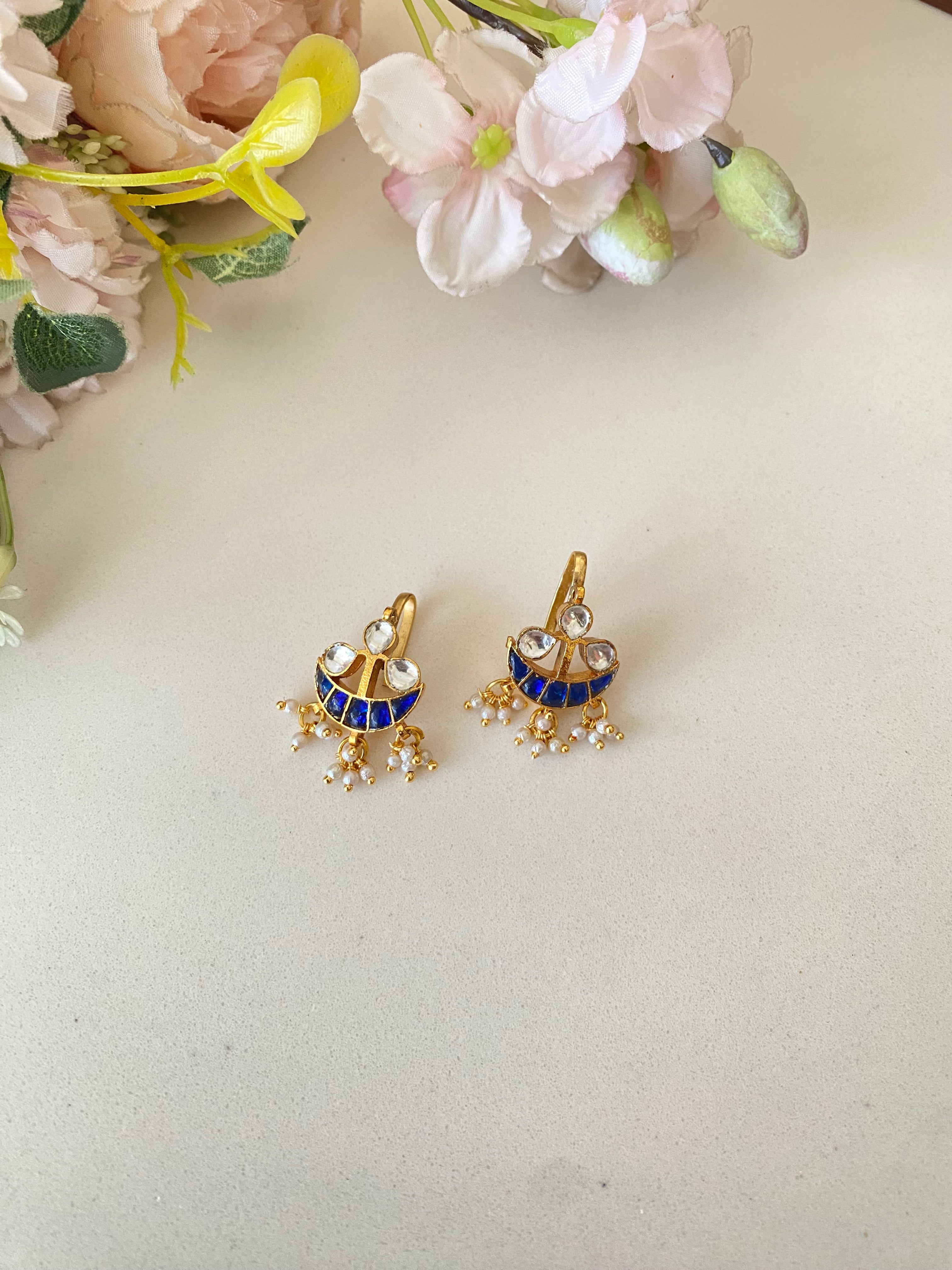 Gold plated Kundan Ear Cuff