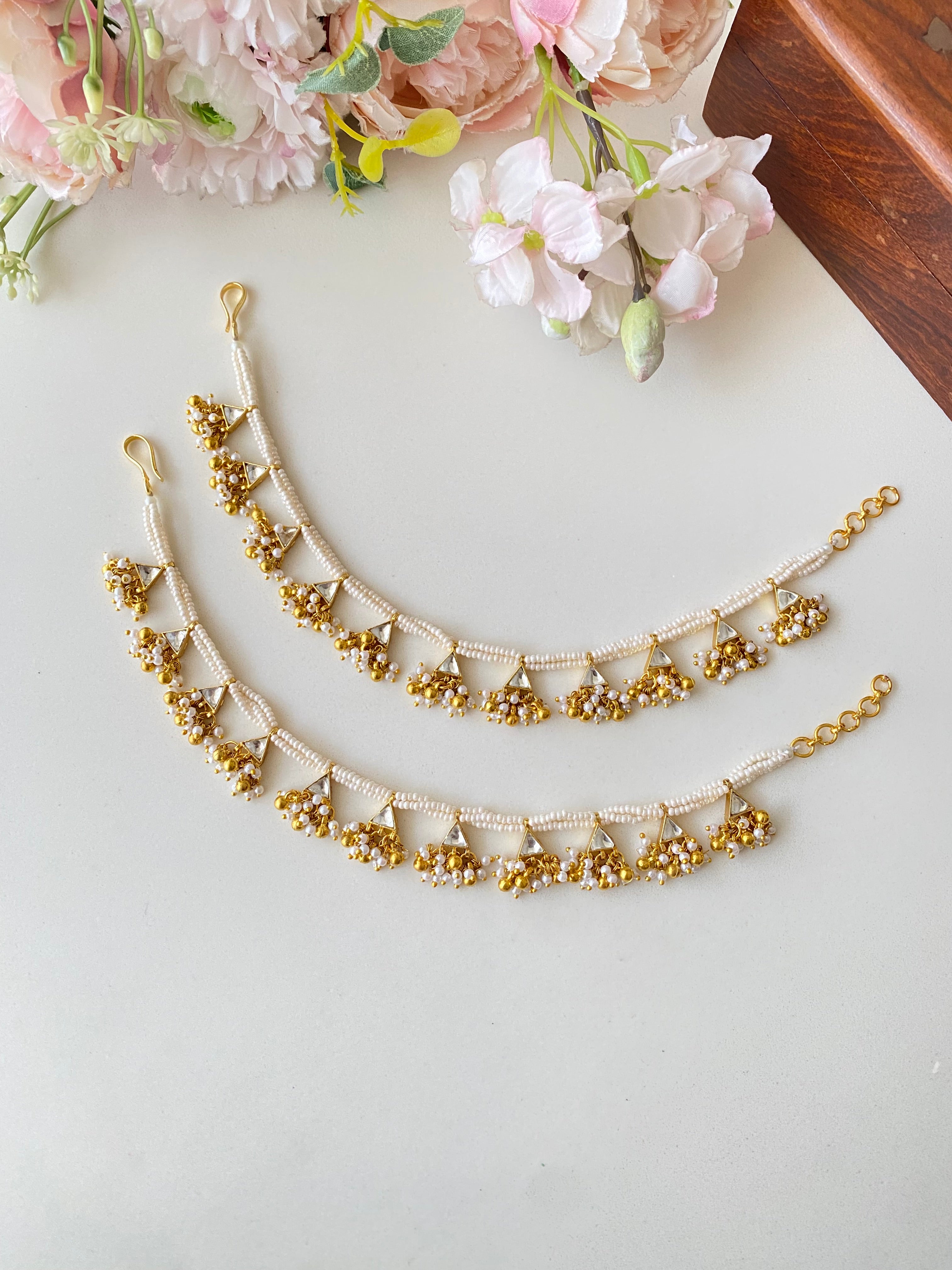 Gold plated Kundan Payal