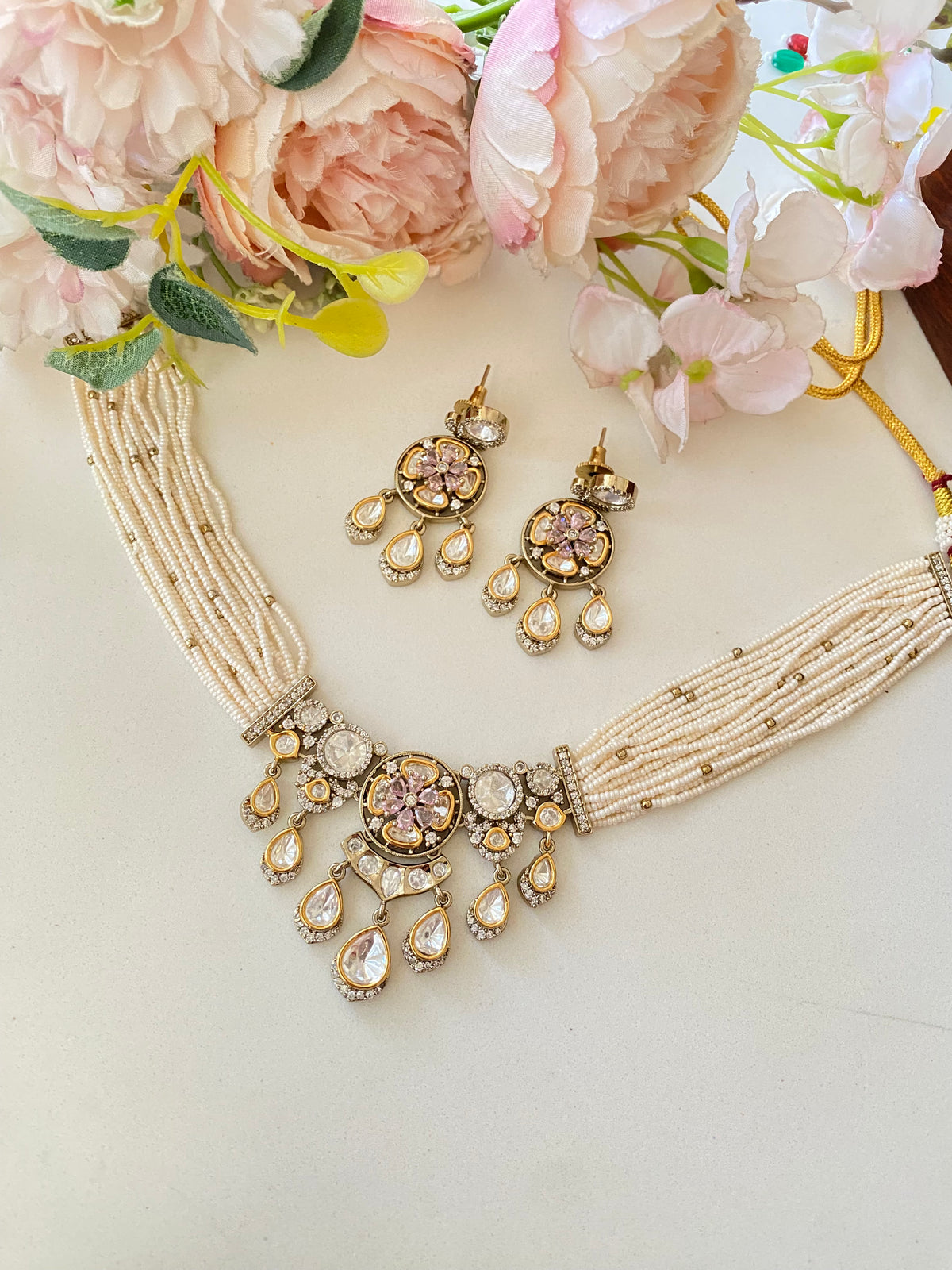Moissanite Polki Choker Set