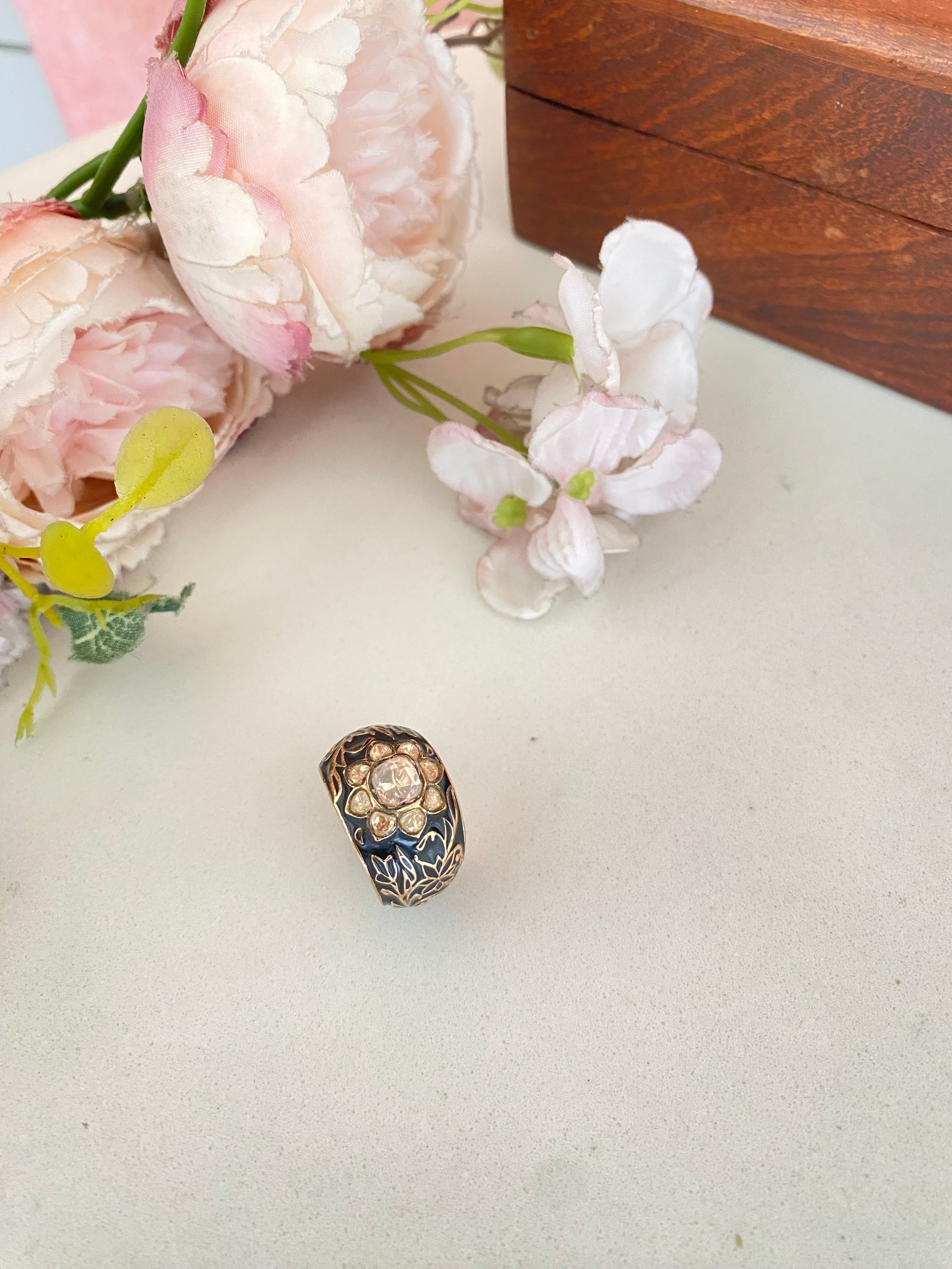 Moissanite Polki Ring