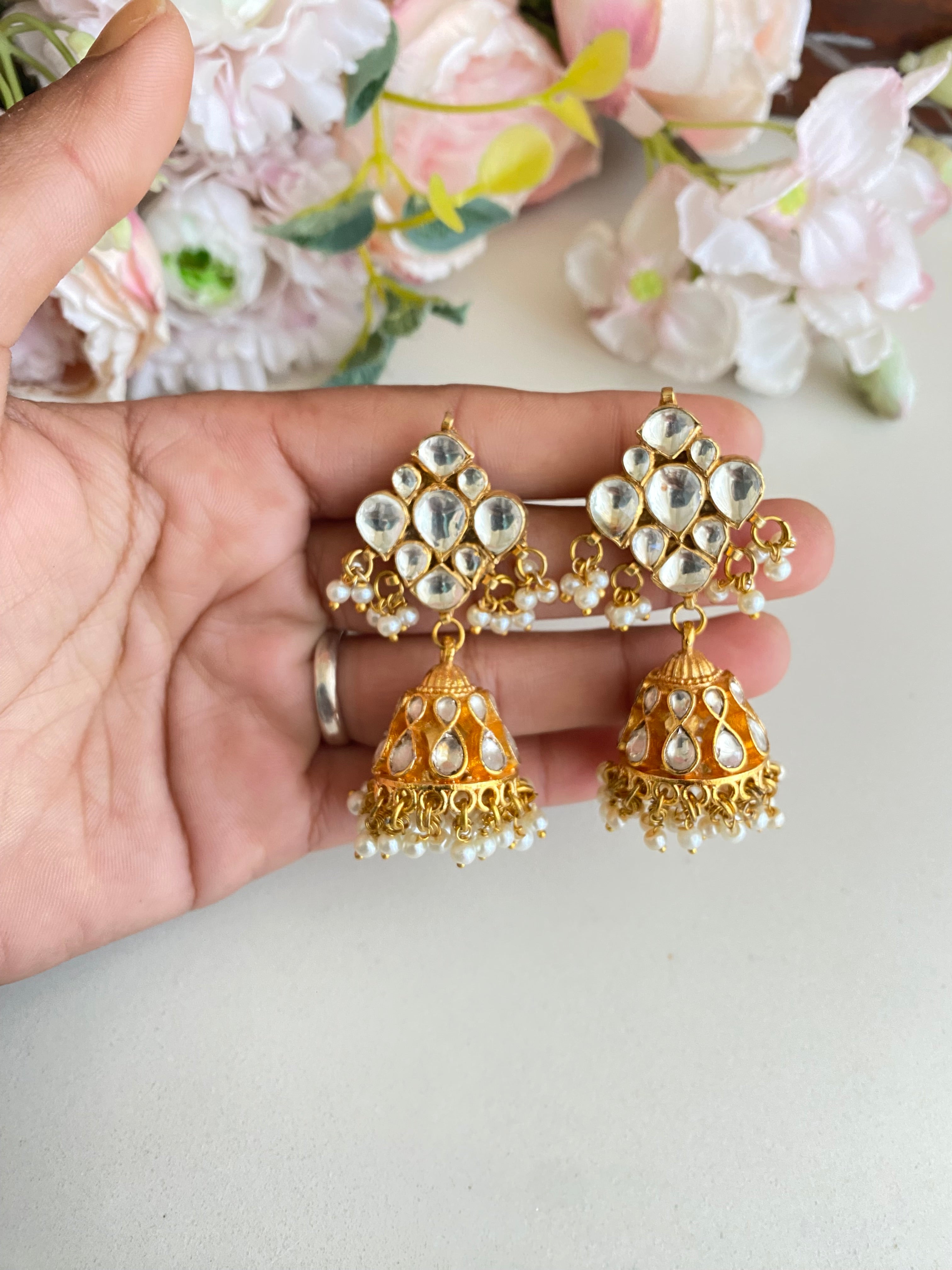 Gold Plated Kundan Jhumka