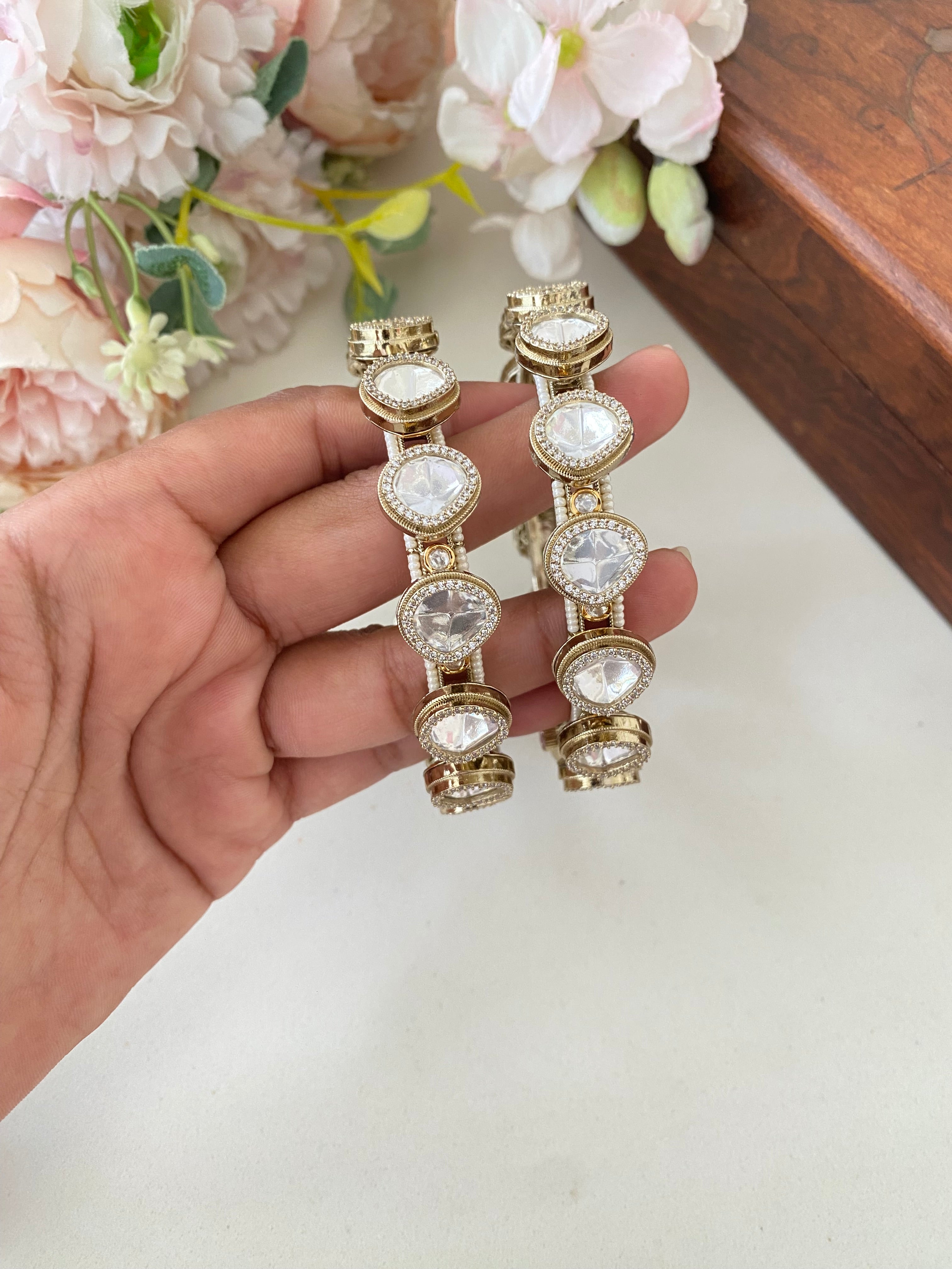 Dual plated Moissanite Bangles