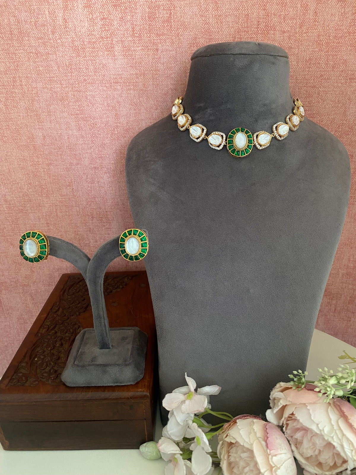 Moissanite Polki choker Set