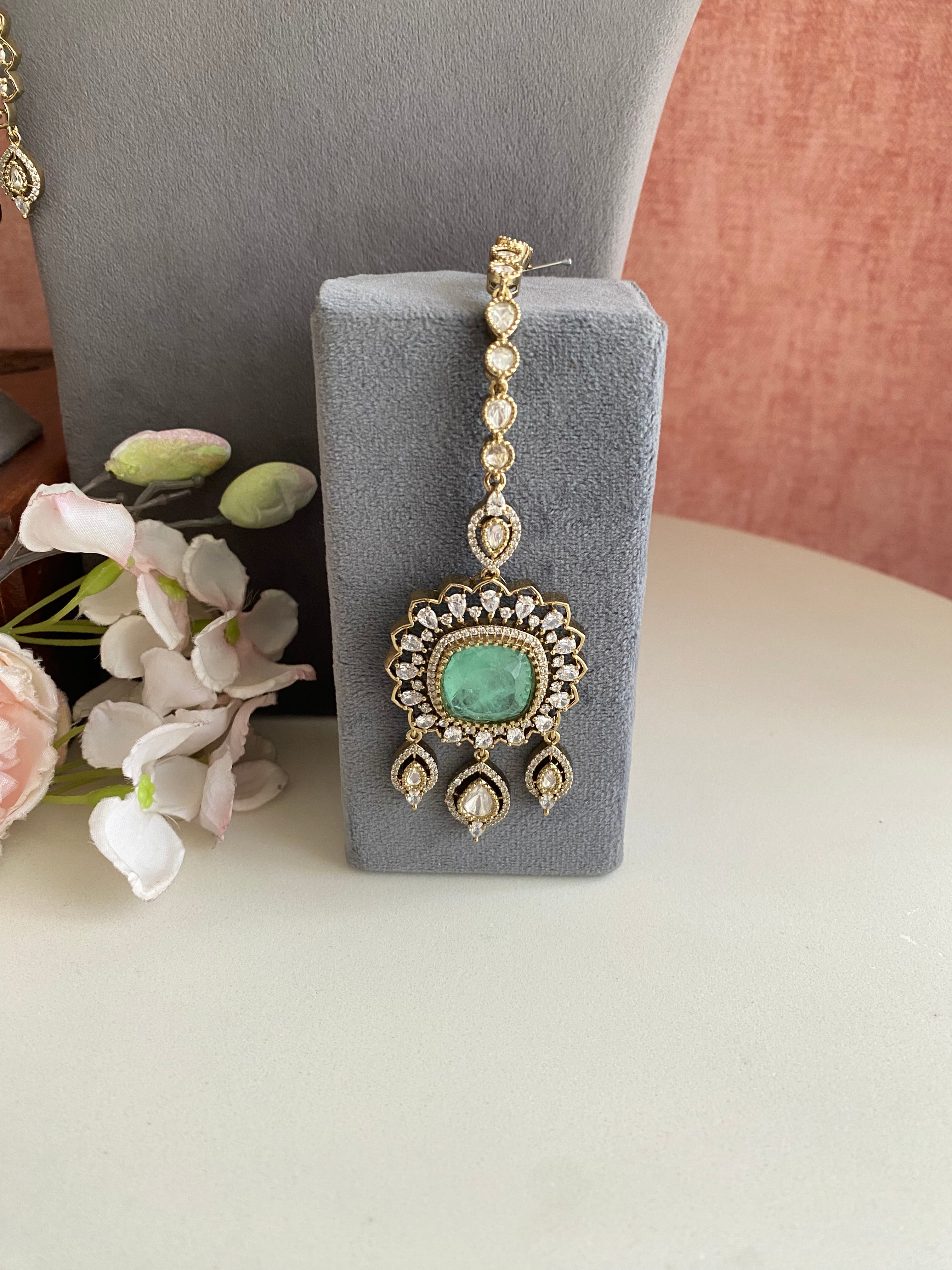 Moissanite Mint Necklace Set