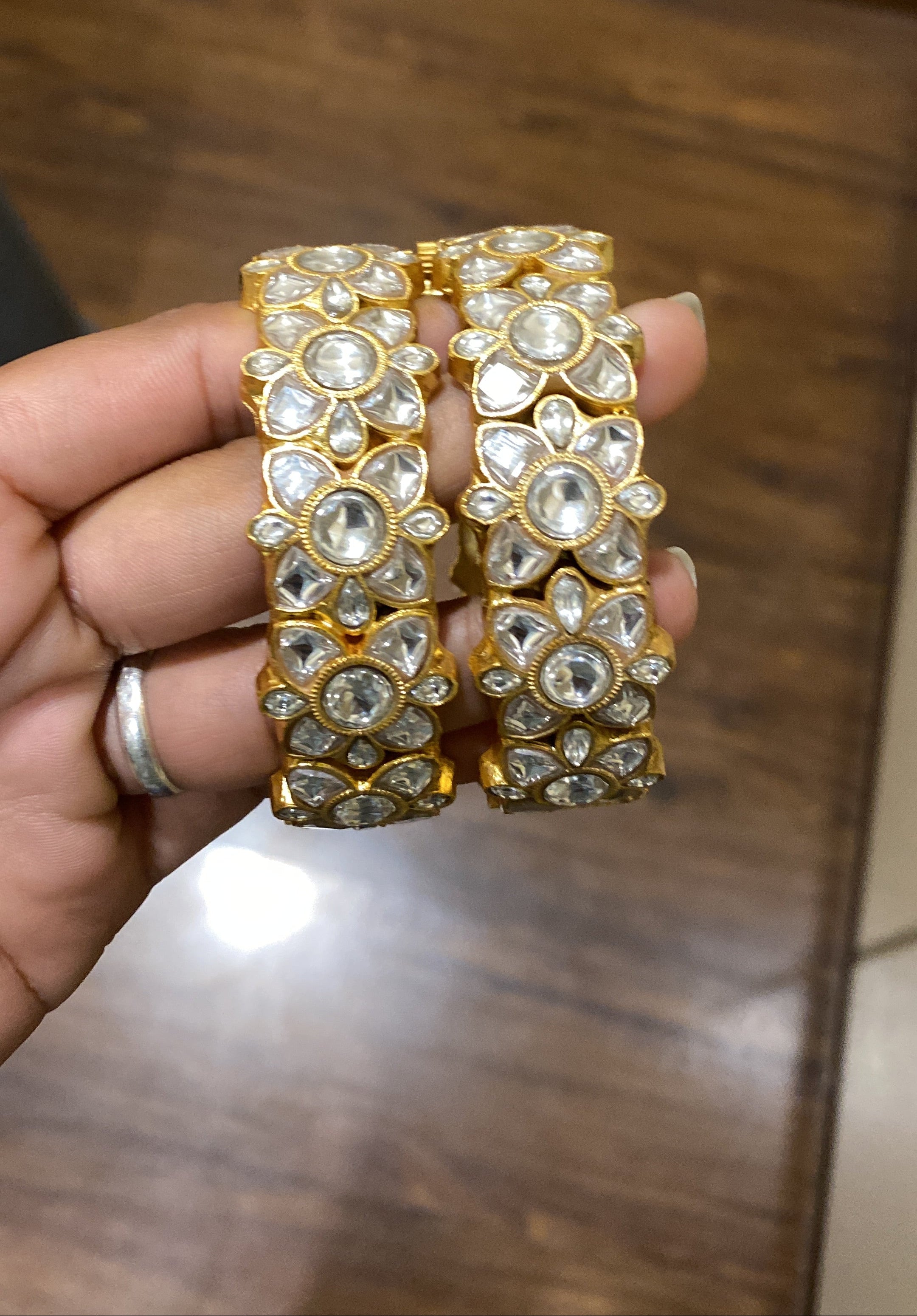 Gold plated Kundan Bangle