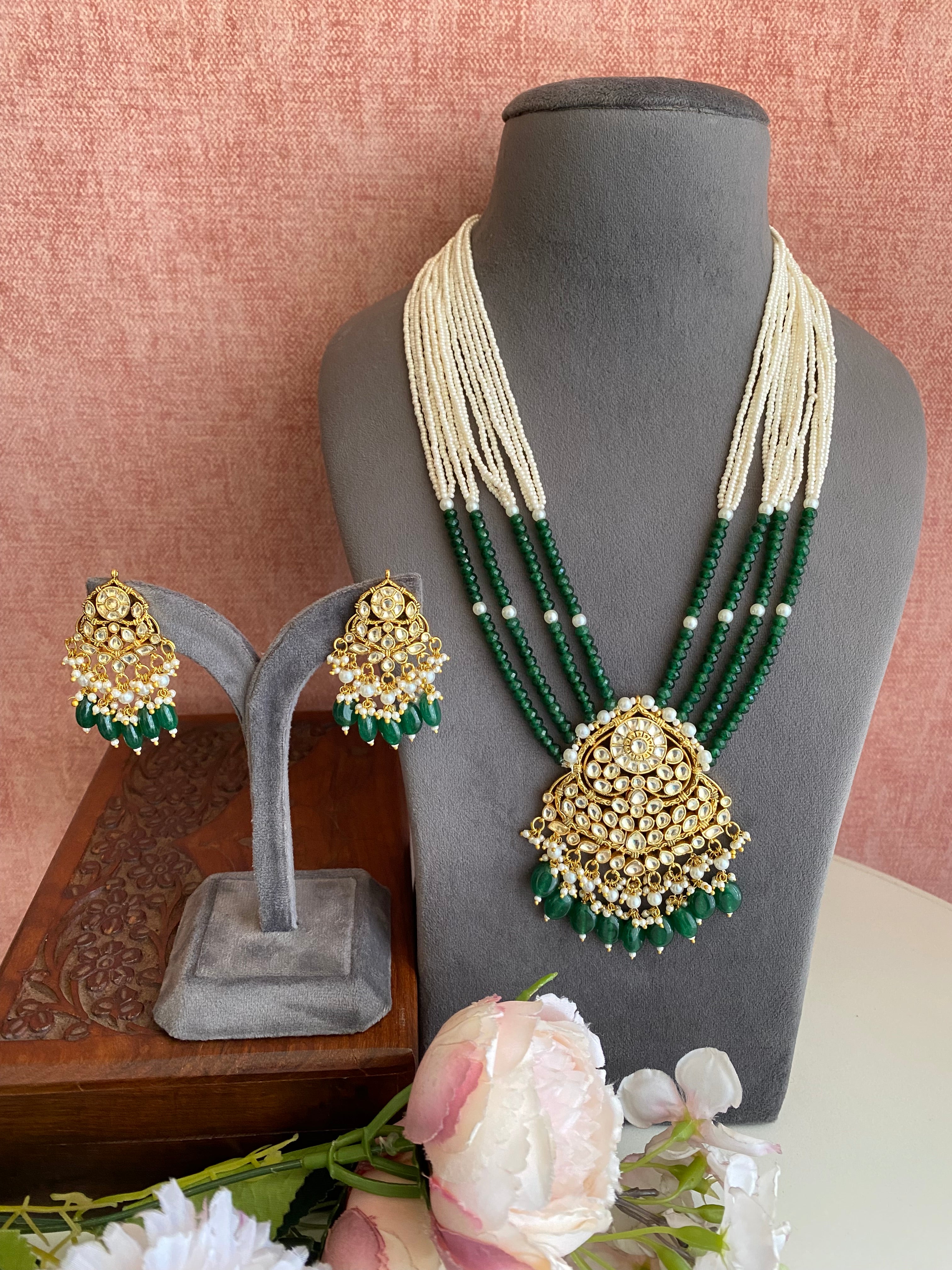 Kundan Long Necklace Set