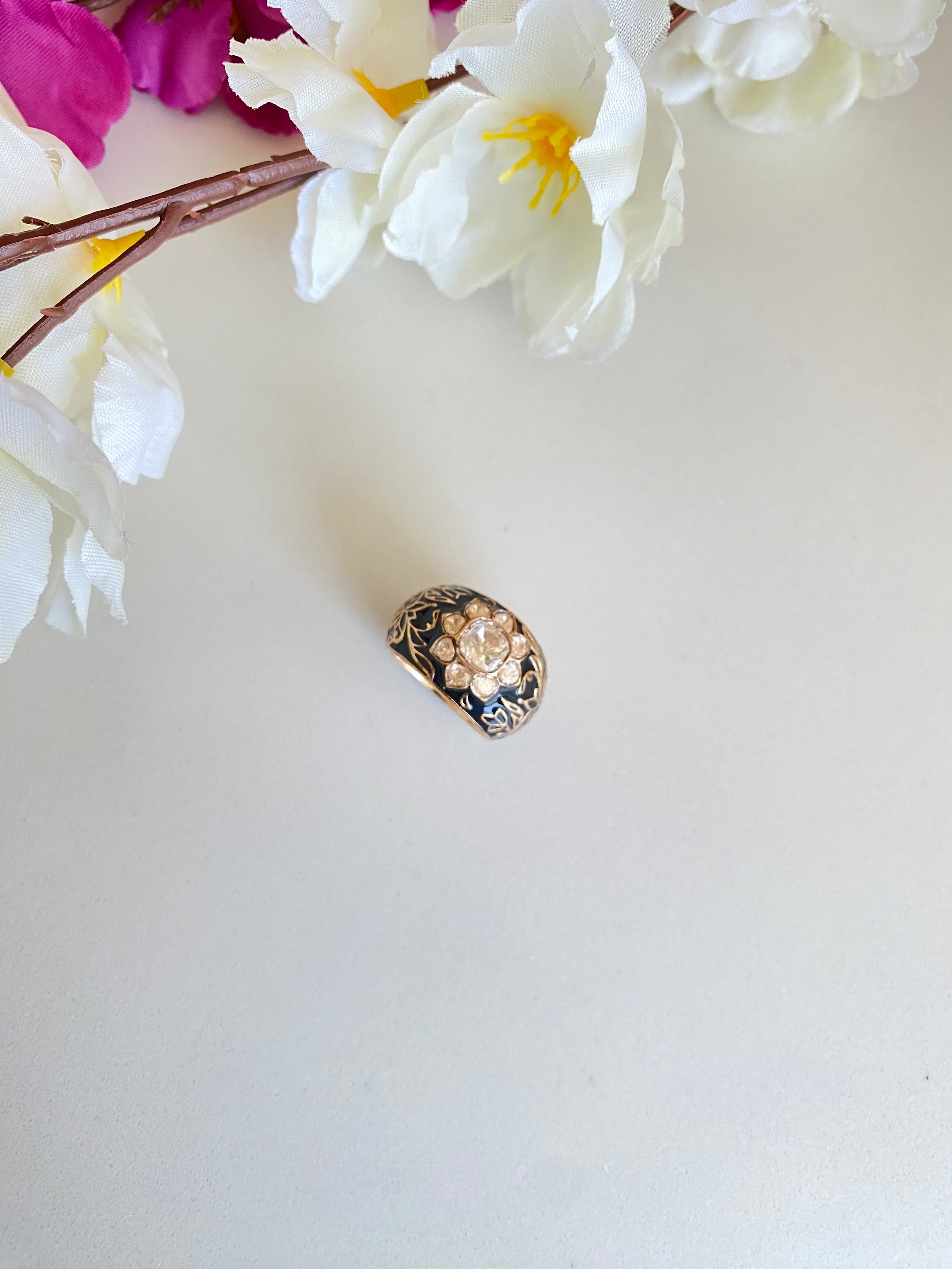 Polki Meenakari Ring