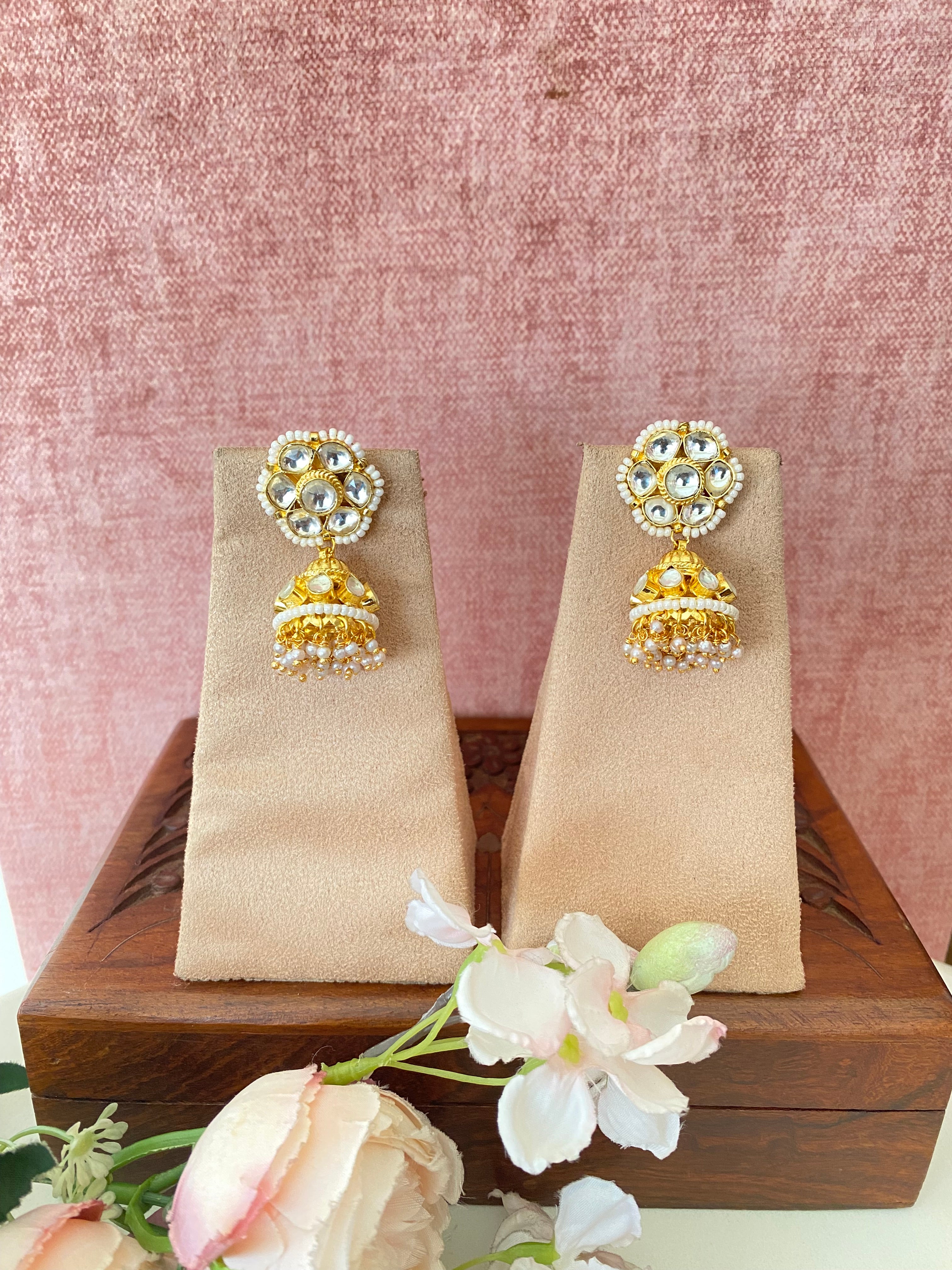 Gold Plated Kundan Jhumka