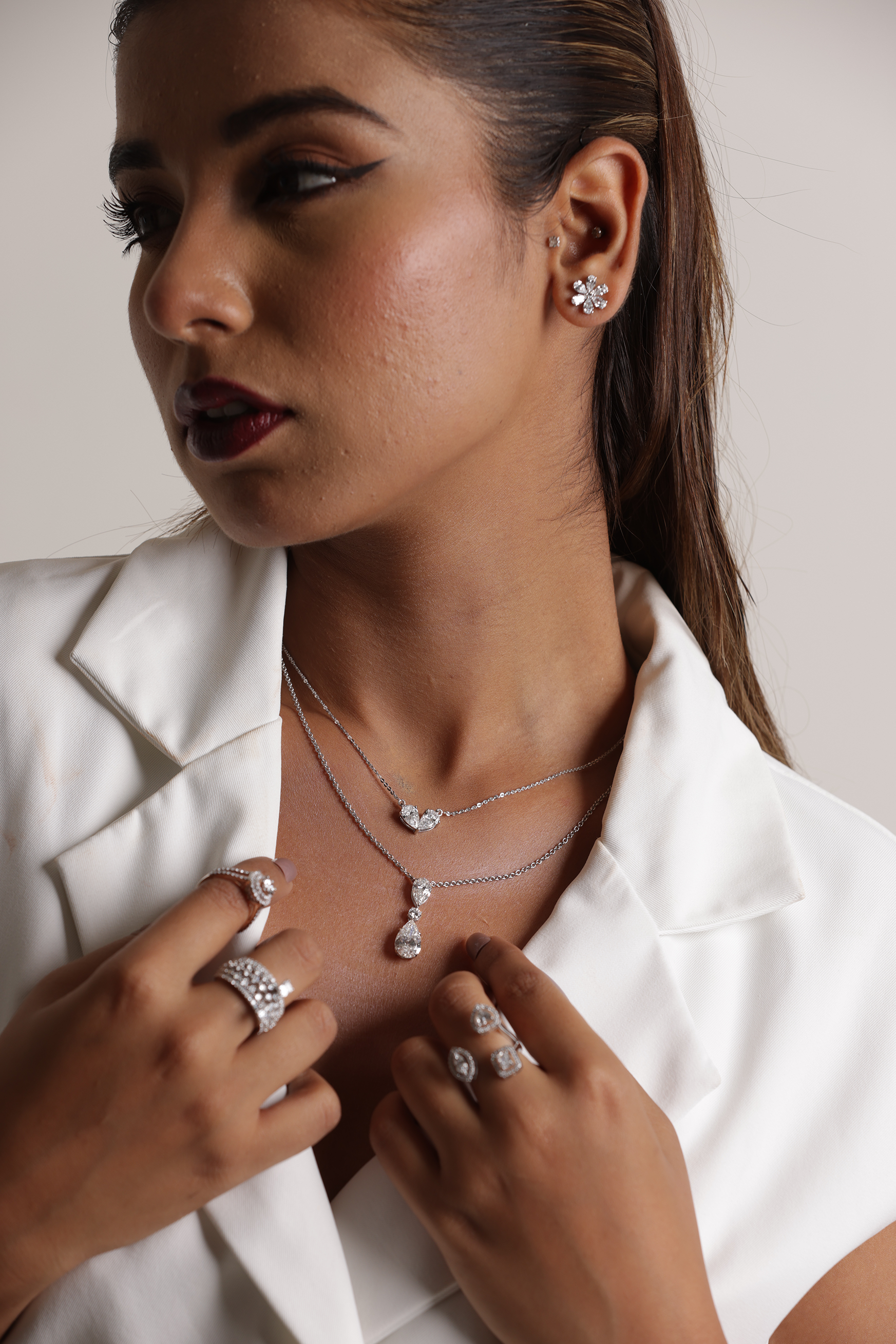 Heart-Shaped Illusion Diamond Necklace