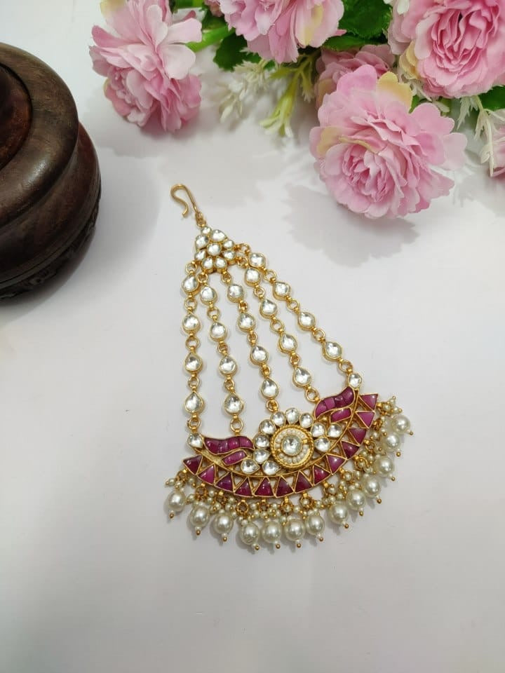 Gold plated Kundan Pasa