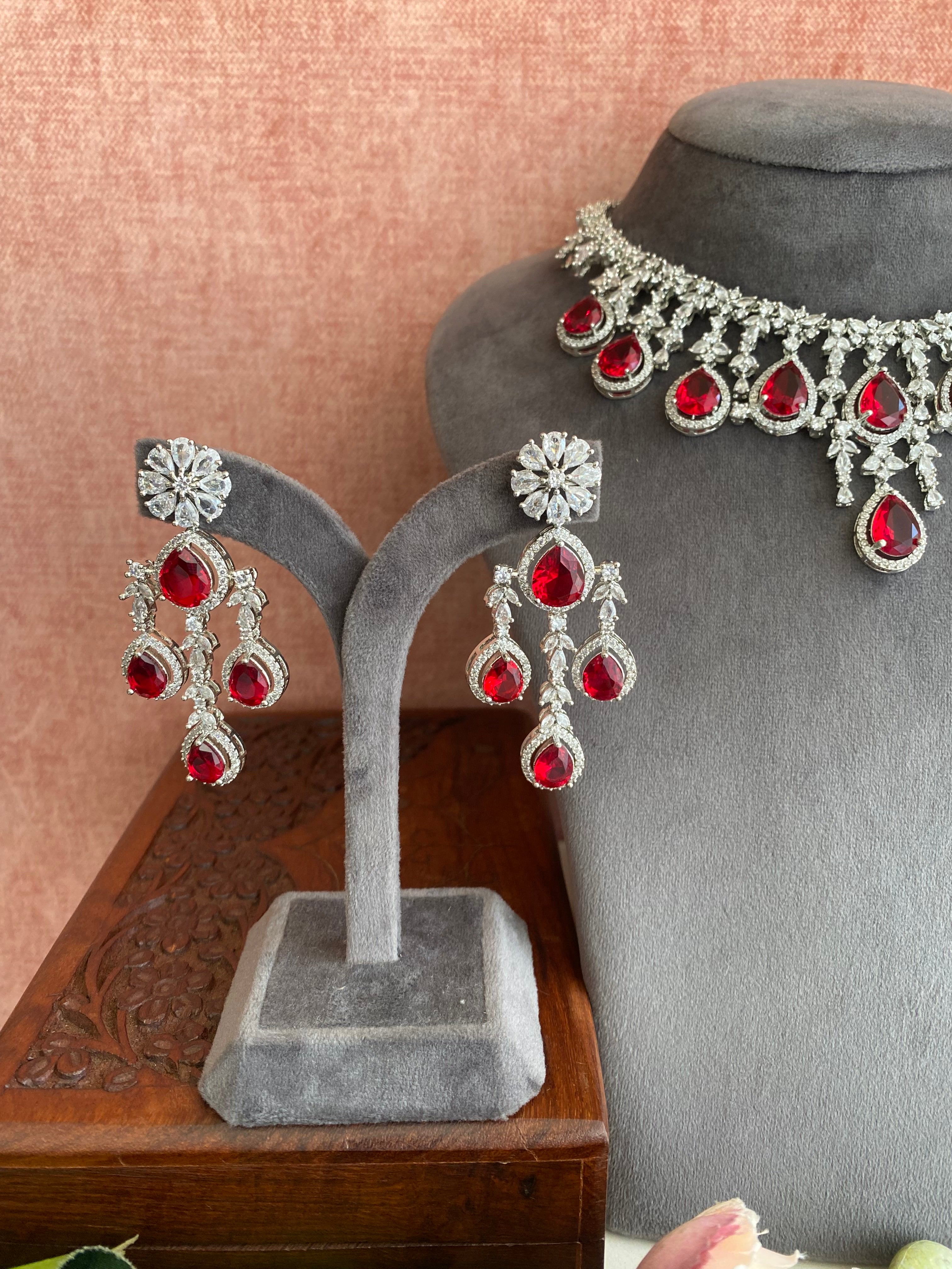 Ruby and Diamond Necklace set